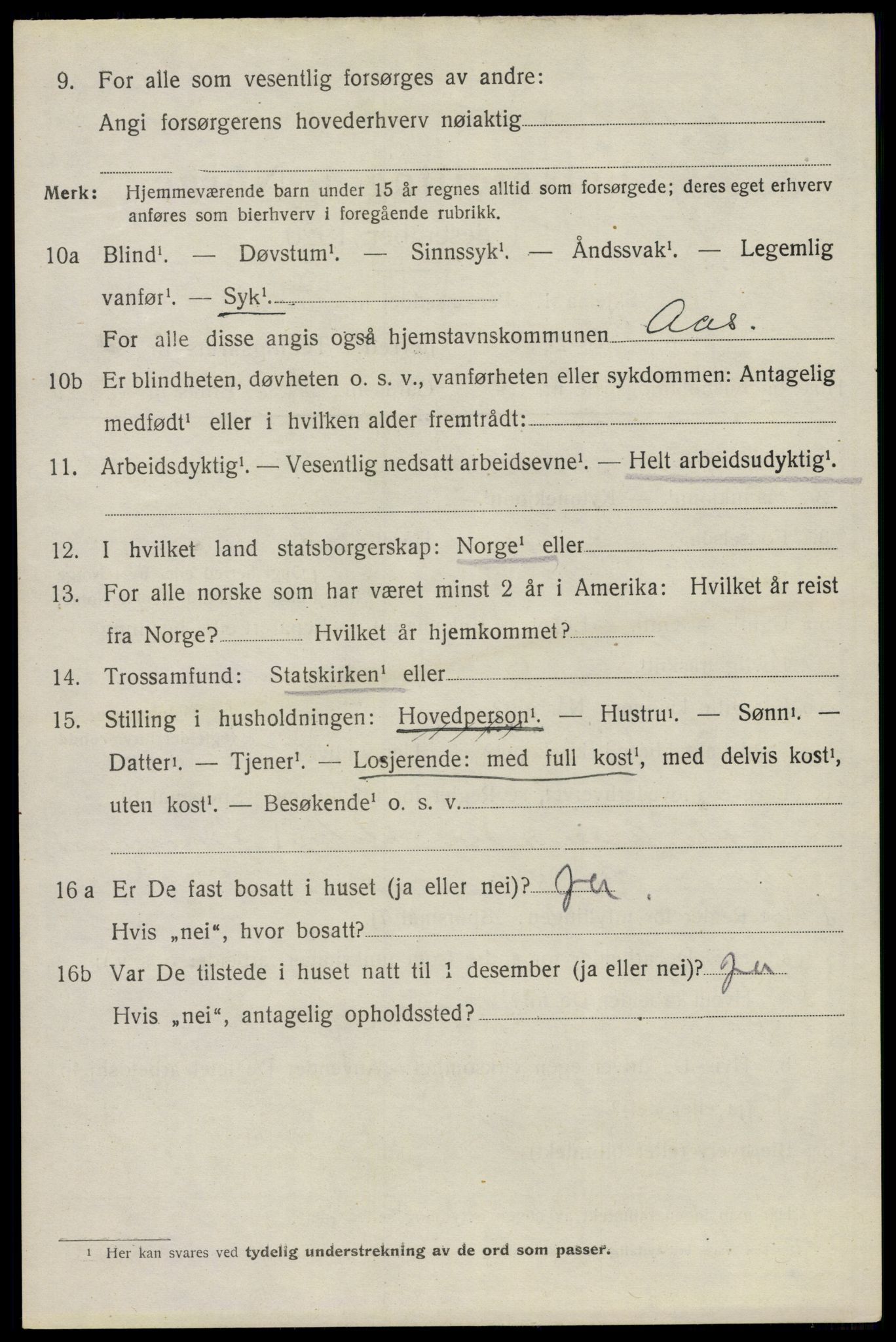 SAO, 1920 census for Ås, 1920, p. 4295