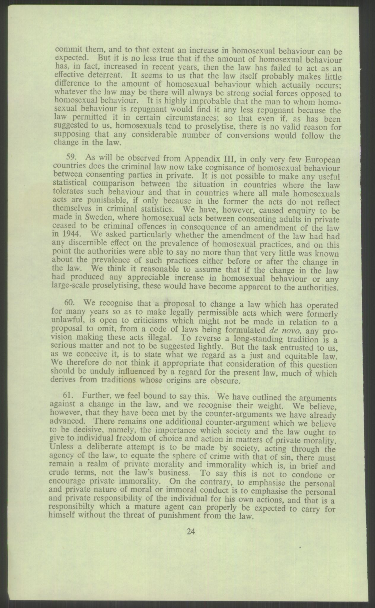 Justisdepartementet, Lovavdelingen, AV/RA-S-3212/D/De/L0029/0001: Straffeloven / Straffelovens revisjon: 5 - Ot. prp. nr.  41 - 1945: Homoseksualiet. 3 mapper, 1956-1970, p. 608