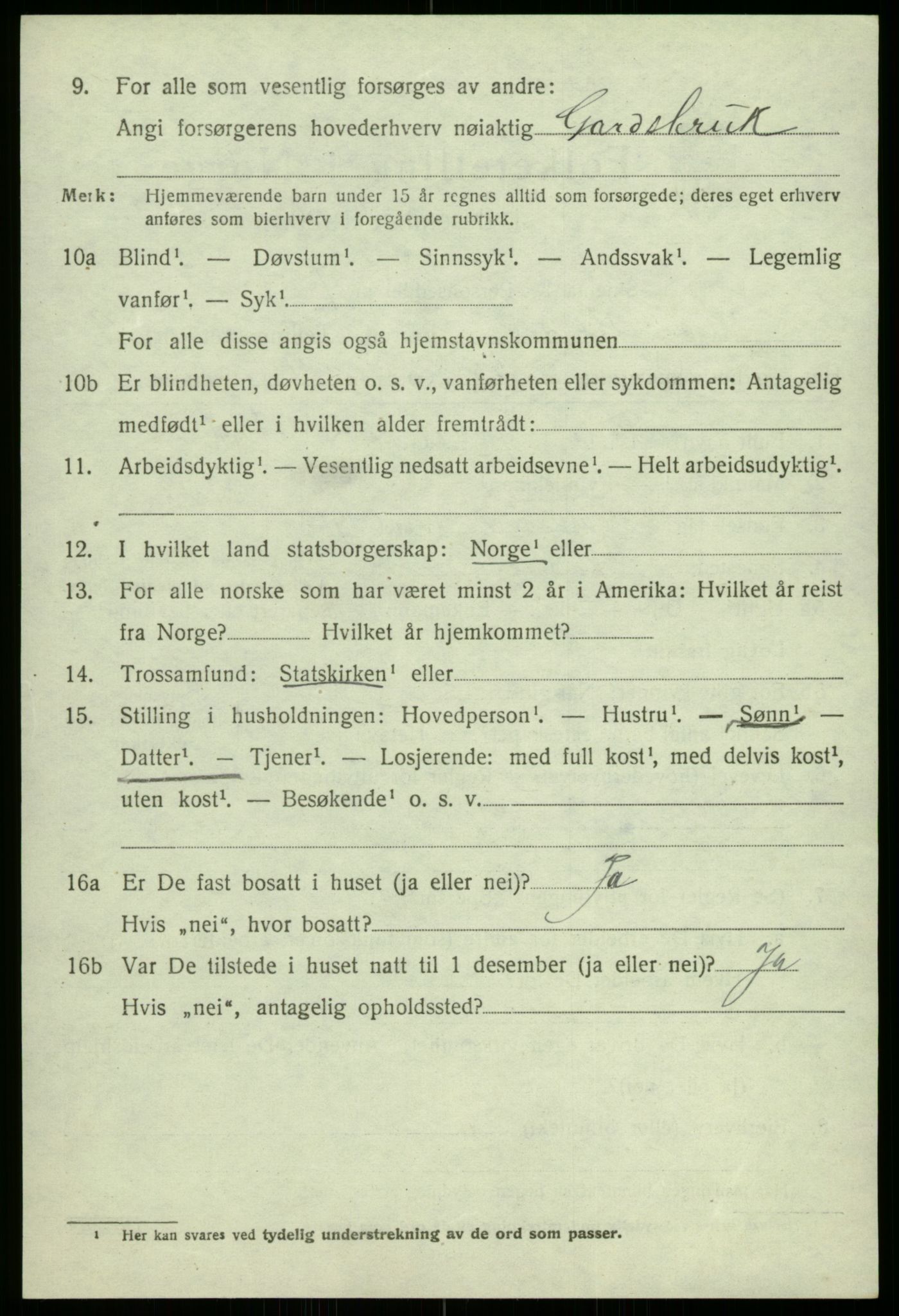 SAB, 1920 census for Kvam, 1920, p. 5980