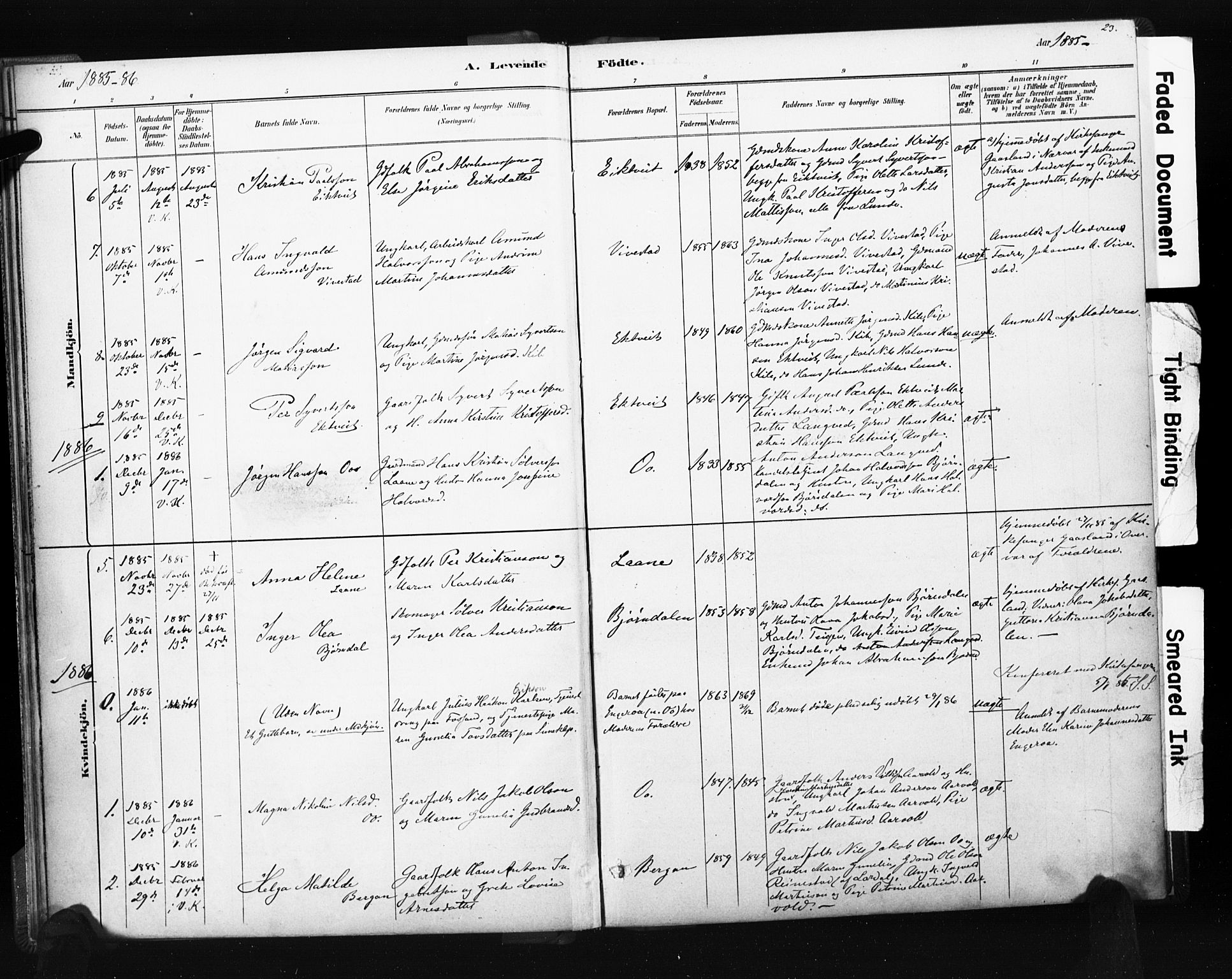 Ramnes kirkebøker, AV/SAKO-A-314/F/Fc/L0001: Parish register (official) no. III 1, 1878-1899, p. 22-23