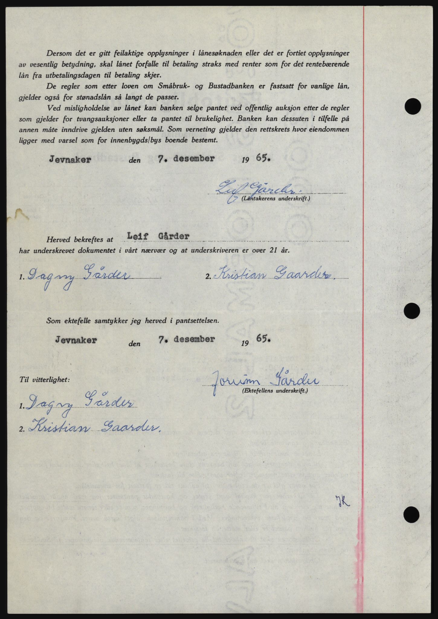 Hadeland og Land tingrett, SAH/TING-010/H/Hb/Hbc/L0061: Mortgage book no. B61, 1965-1966, Diary no: : 6824/1965