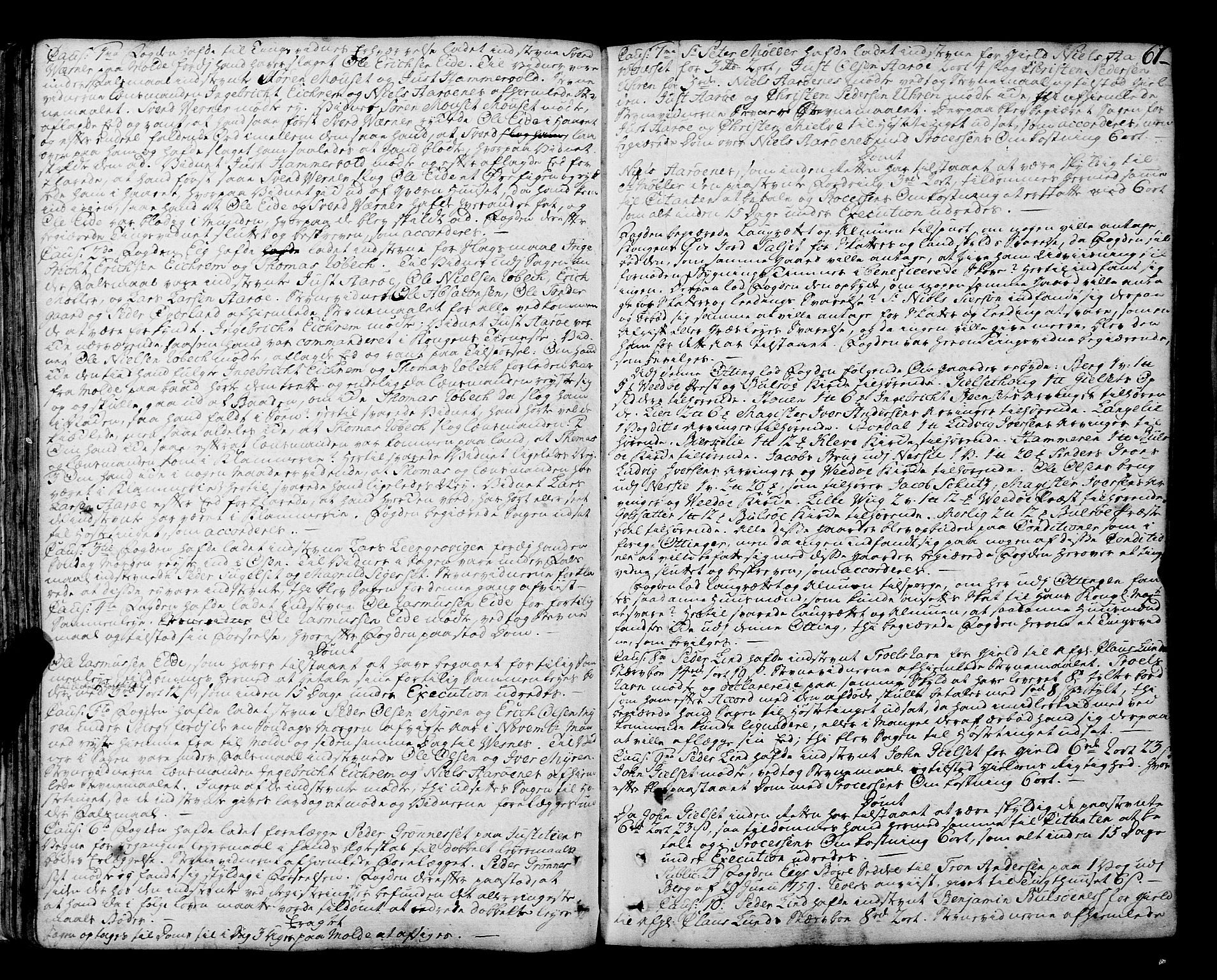 Romsdal sorenskriveri, SAT/A-4149/1/1/1A/L0014: Tingbok, 1757-1765, p. 61