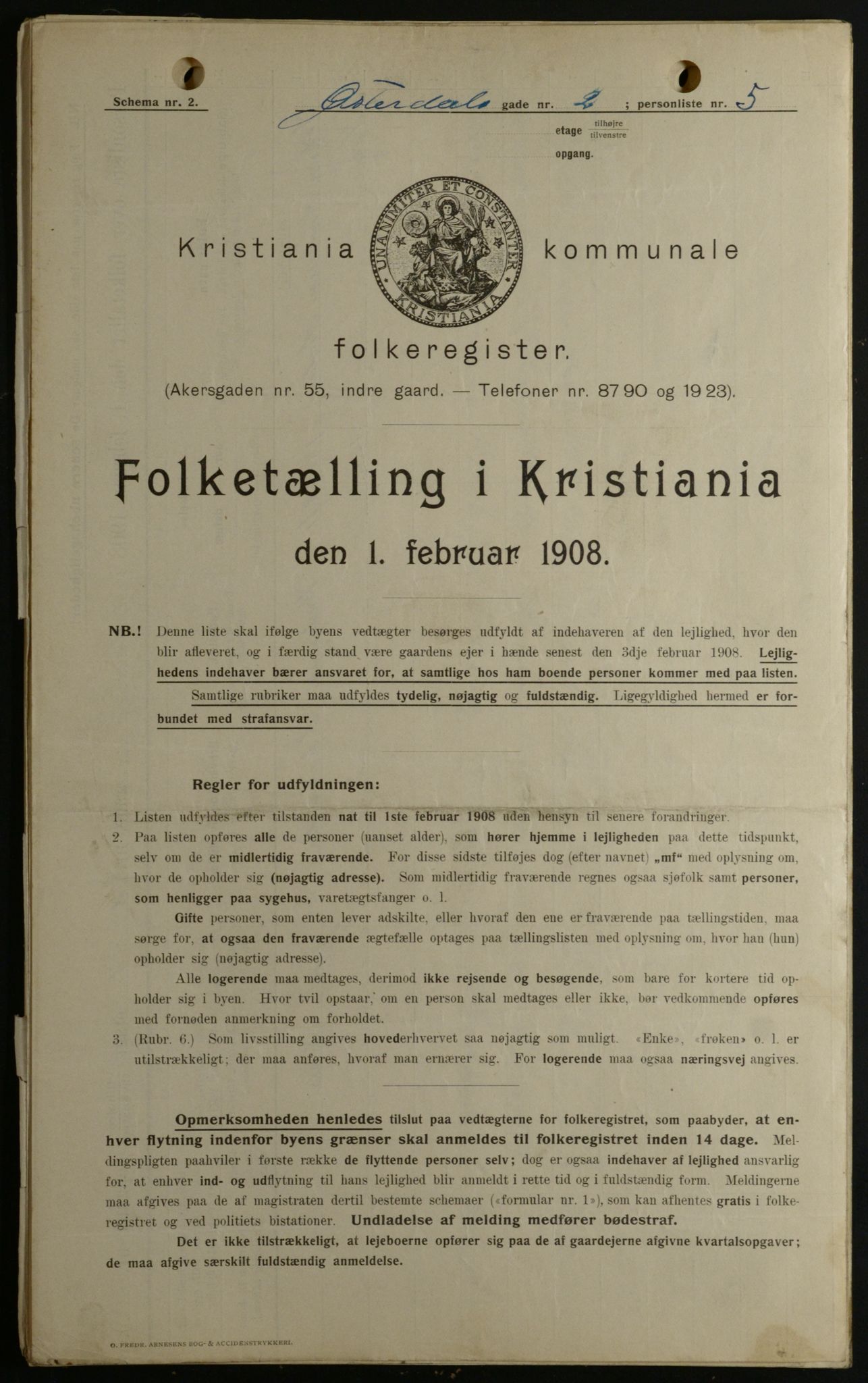 OBA, Municipal Census 1908 for Kristiania, 1908, p. 115755