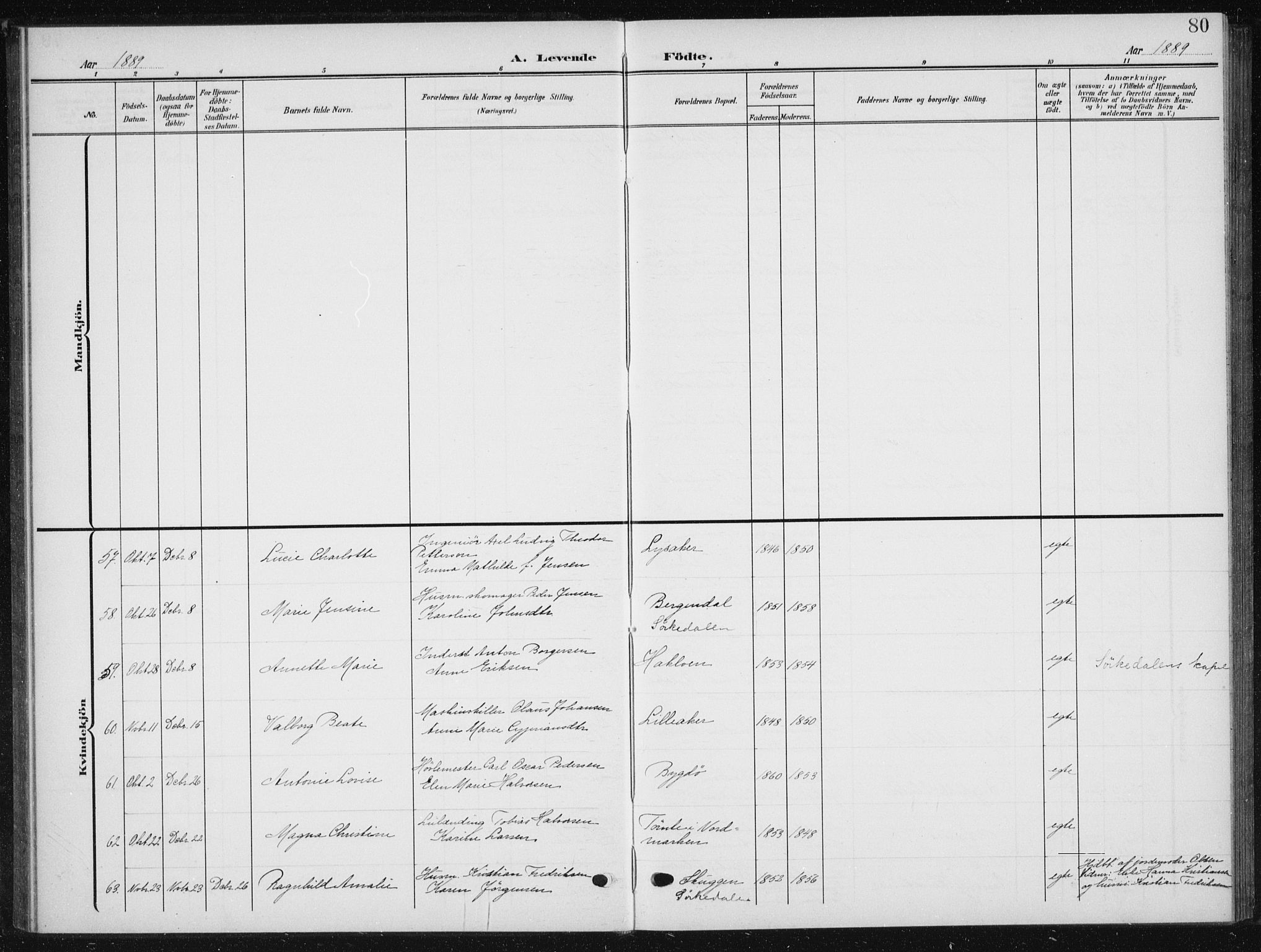 Vestre Aker prestekontor Kirkebøker, AV/SAO-A-10025/F/Fb/L0001: Parish register (official) no. II 1, 1880-1906, p. 80