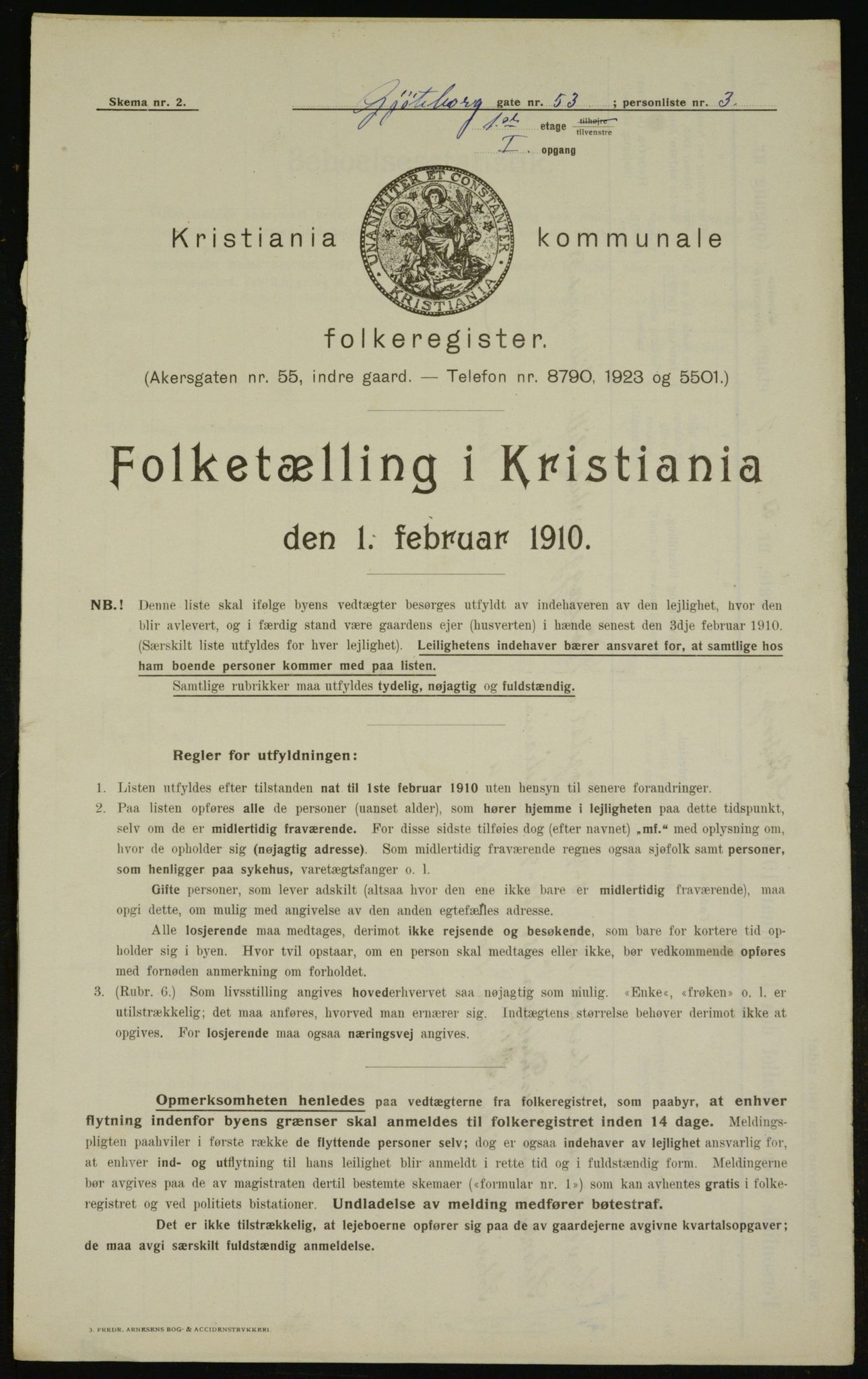 OBA, Municipal Census 1910 for Kristiania, 1910, p. 31906