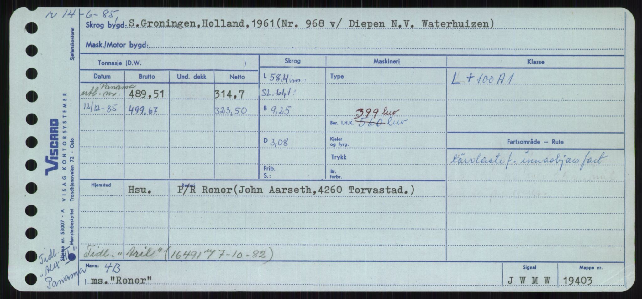 Sjøfartsdirektoratet med forløpere, Skipsmålingen, RA/S-1627/H/Ha/L0004/0002: Fartøy, Mas-R / Fartøy, Odin-R, p. 833