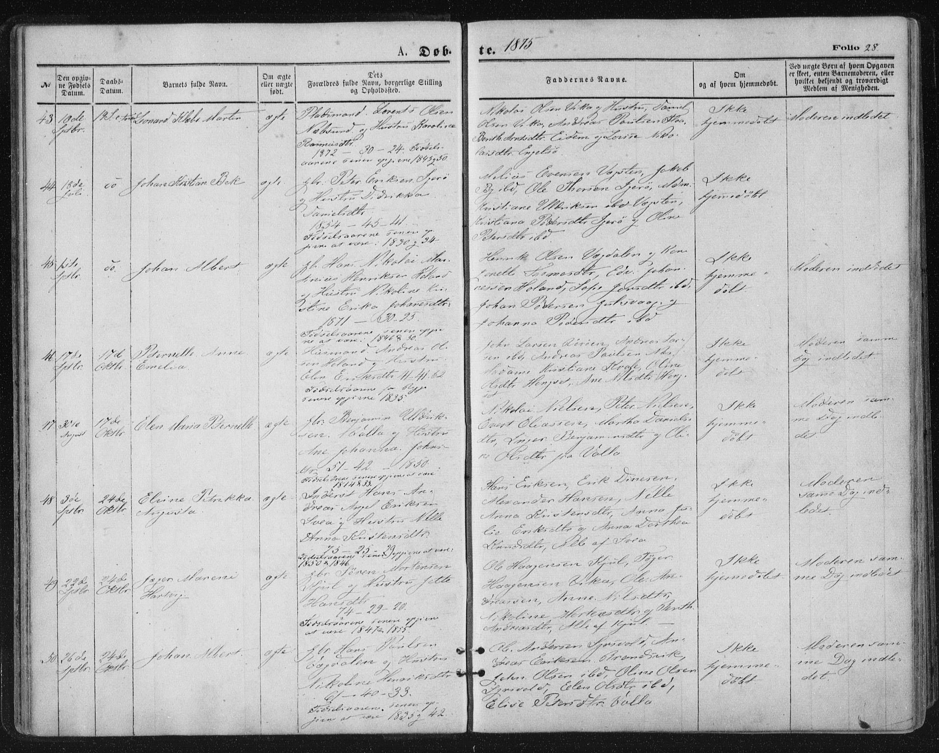 Ministerialprotokoller, klokkerbøker og fødselsregistre - Nordland, SAT/A-1459/816/L0241: Parish register (official) no. 816A07, 1870-1885, p. 28