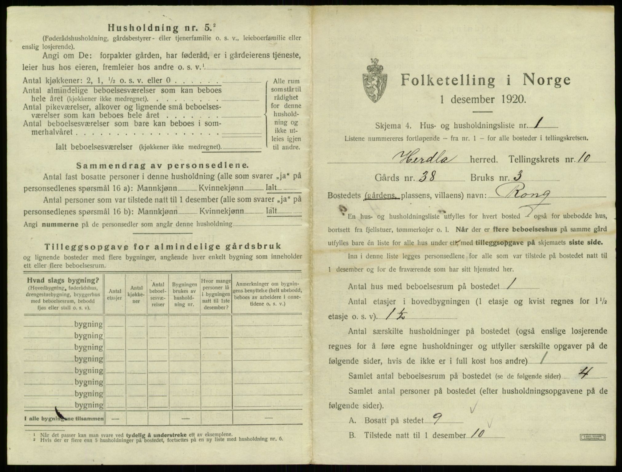 SAB, 1920 census for Herdla, 1920, p. 925