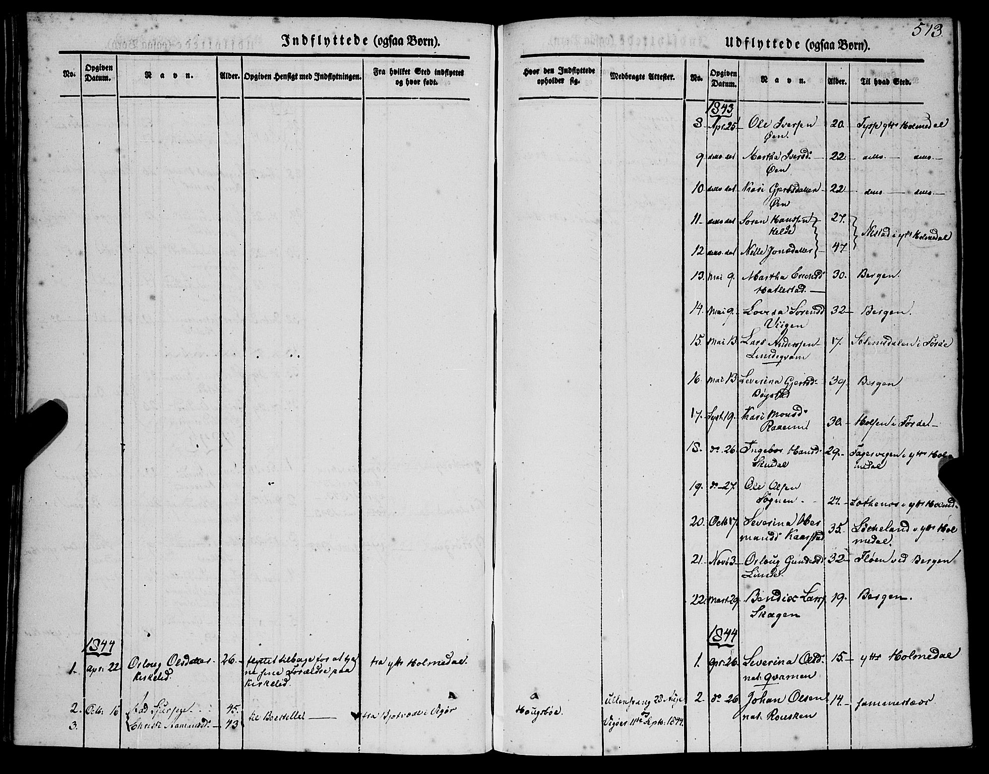 Gaular sokneprestembete, AV/SAB-A-80001/H/Haa: Parish register (official) no. A 4II, 1841-1859, p. 513