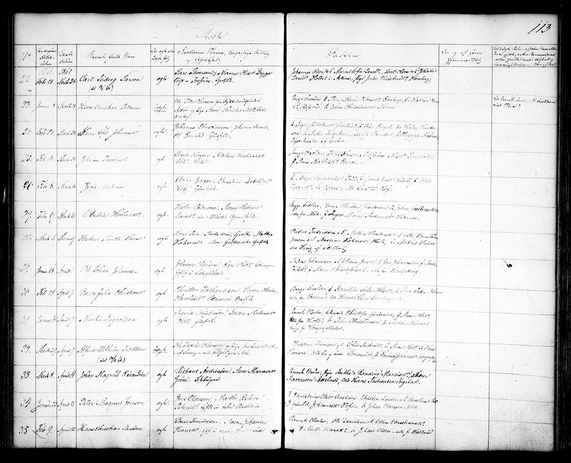Spydeberg prestekontor Kirkebøker, SAO/A-10924/F/Fa/L0005: Parish register (official) no. I 5, 1842-1862, p. 113