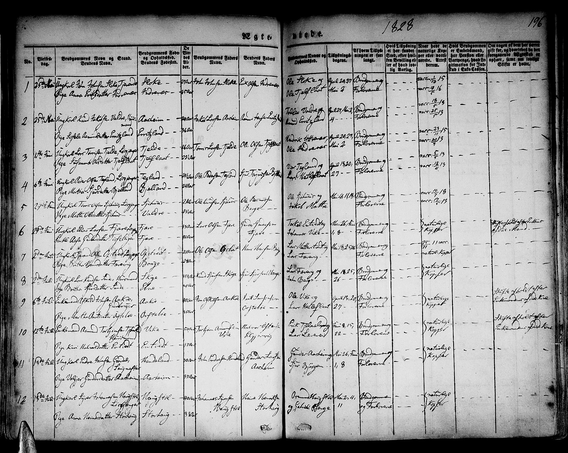 Skånevik sokneprestembete, AV/SAB-A-77801/H/Haa: Parish register (official) no. A 4, 1828-1848, p. 196
