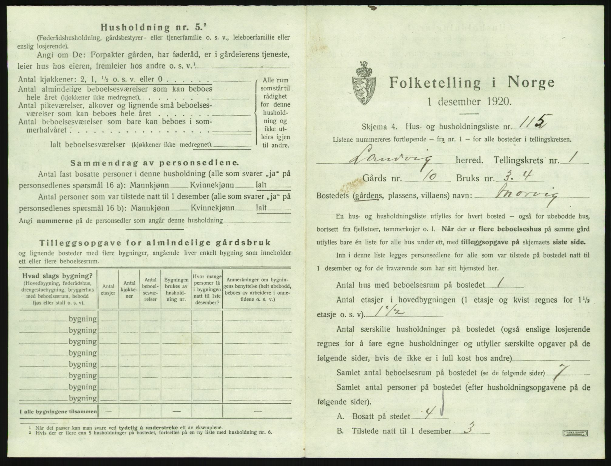 SAK, 1920 census for Landvik, 1920, p. 242