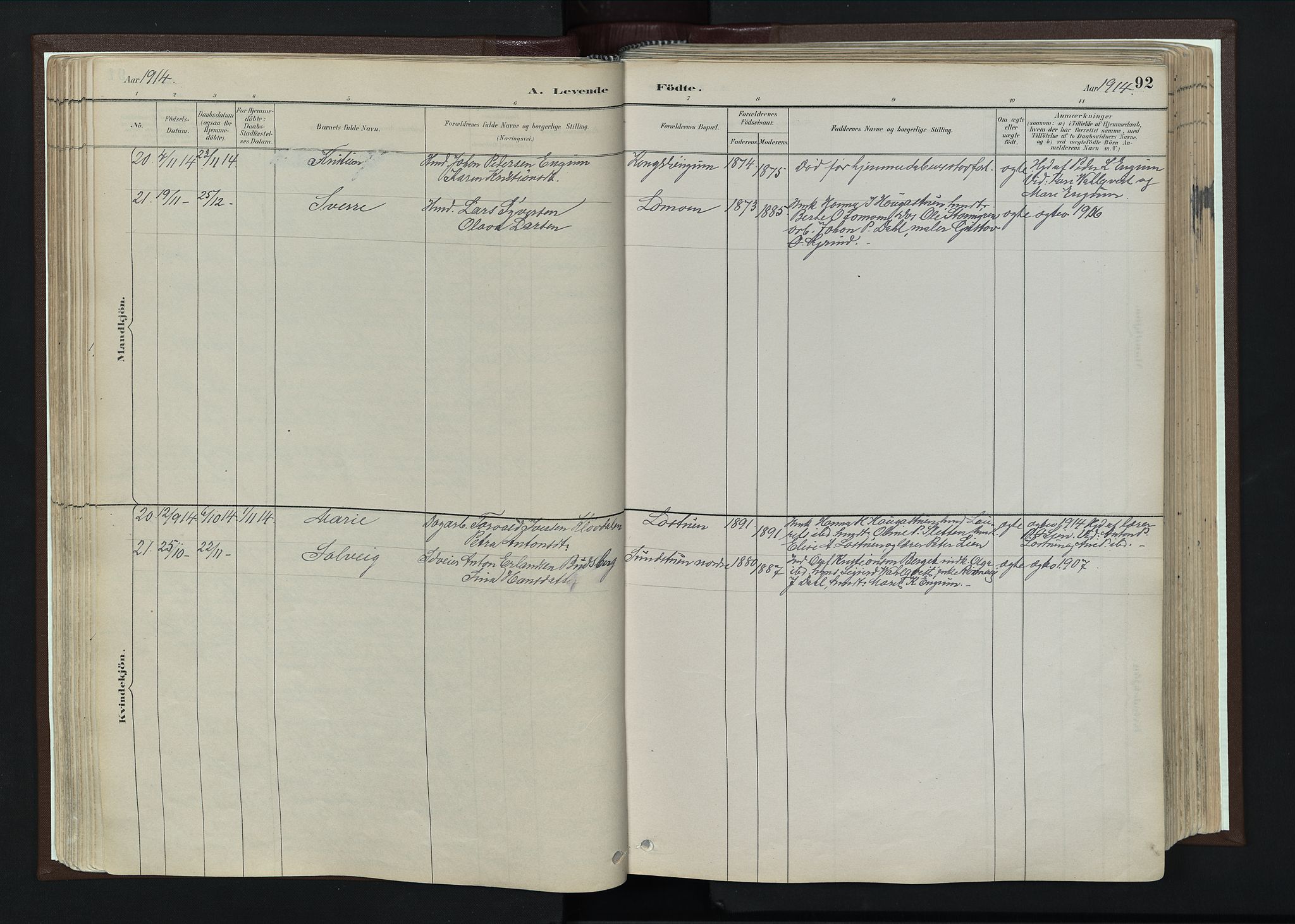 Nord-Fron prestekontor, SAH/PREST-080/H/Ha/Haa/L0004: Parish register (official) no. 4, 1884-1914, p. 92