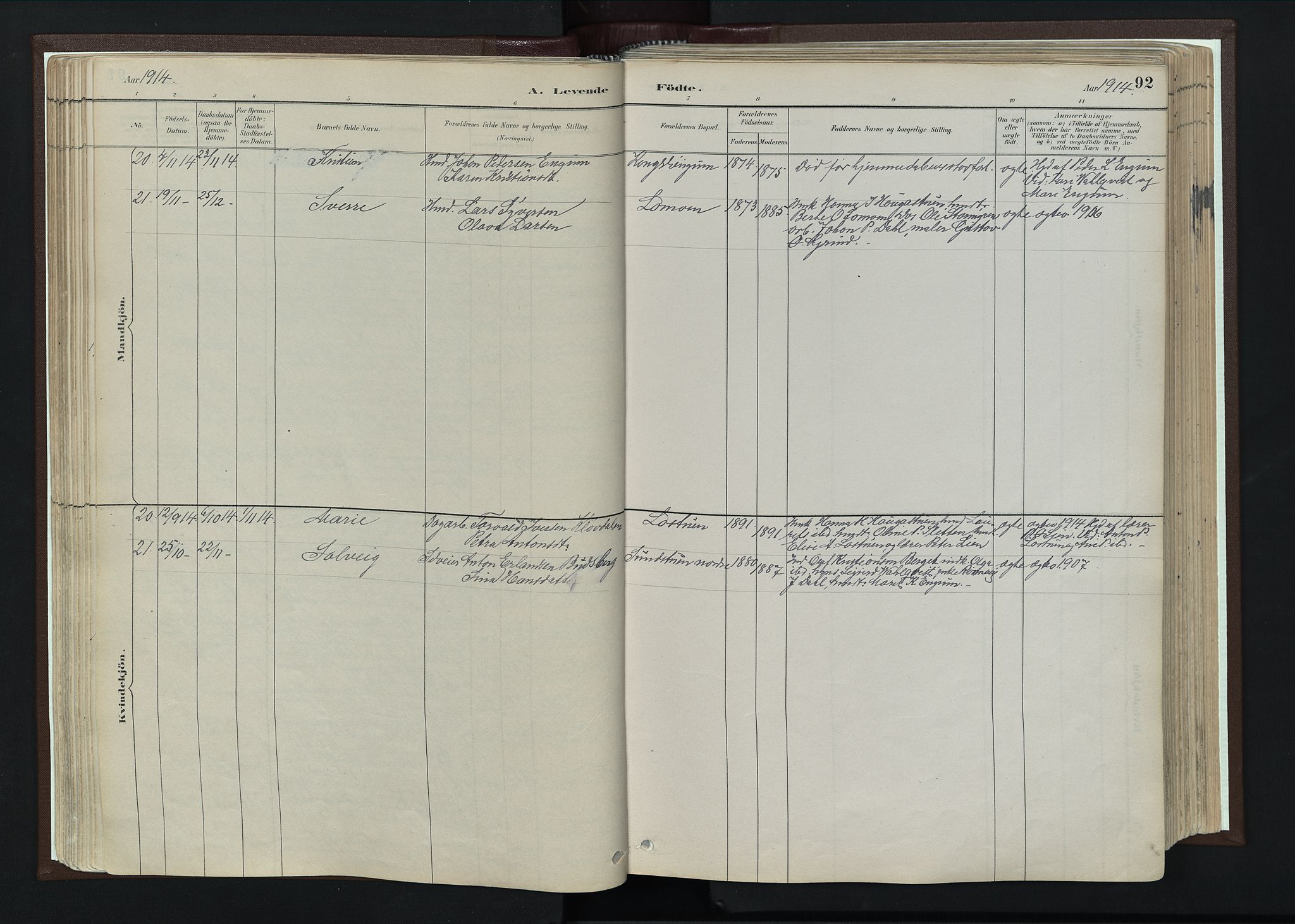 Nord-Fron prestekontor, AV/SAH-PREST-080/H/Ha/Haa/L0004: Parish register (official) no. 4, 1884-1914, p. 92