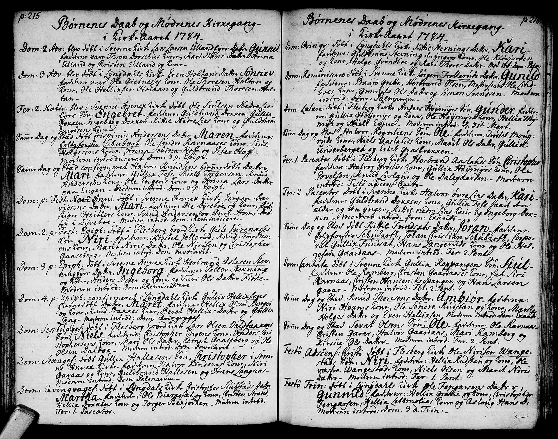Flesberg kirkebøker, SAKO/A-18/F/Fa/L0003: Parish register (official) no. I 3, 1748-1790, p. 215-216