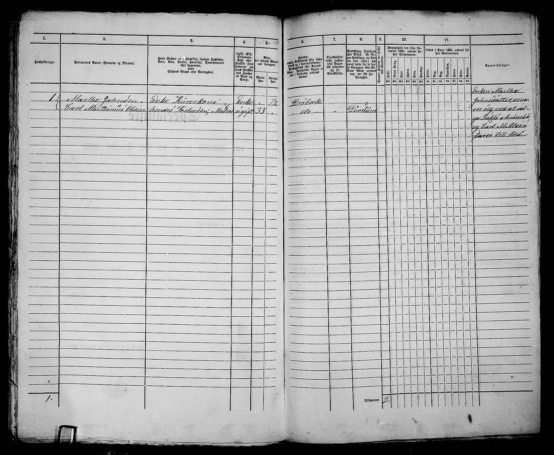 RA, 1865 census for Drøbak/Drøbak, 1865, p. 434