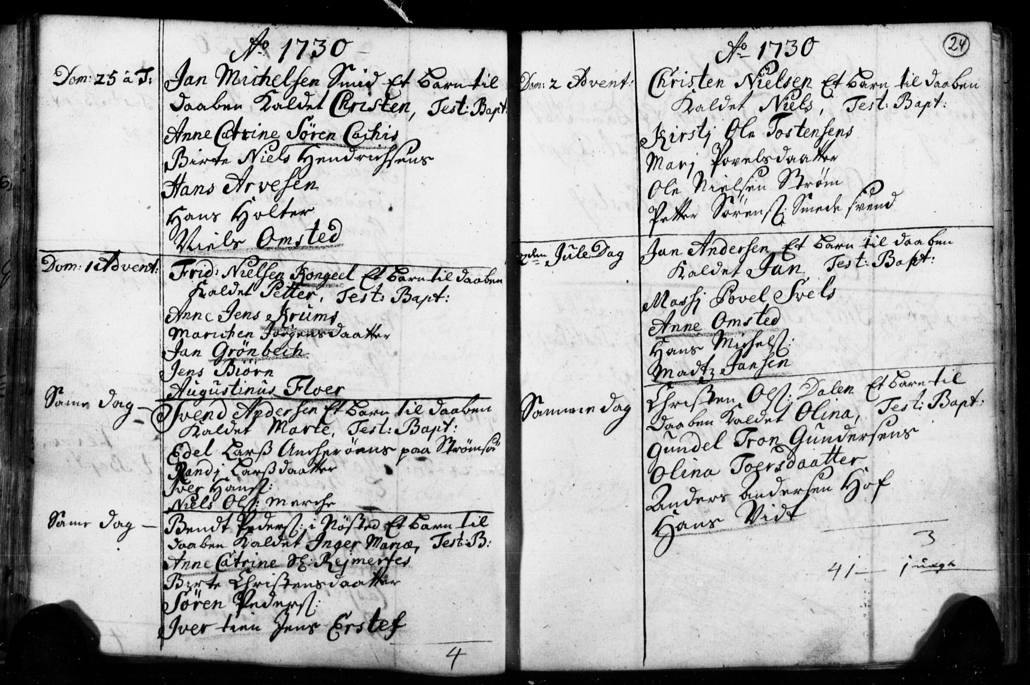 Strømsø kirkebøker, AV/SAKO-A-246/F/Fb/L0001: Parish register (official) no. II 1, 1725-1737, p. 24