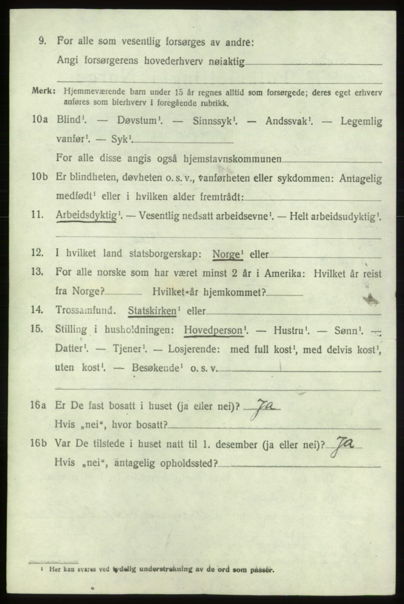 SAB, 1920 census for Valestrand, 1920, p. 1626