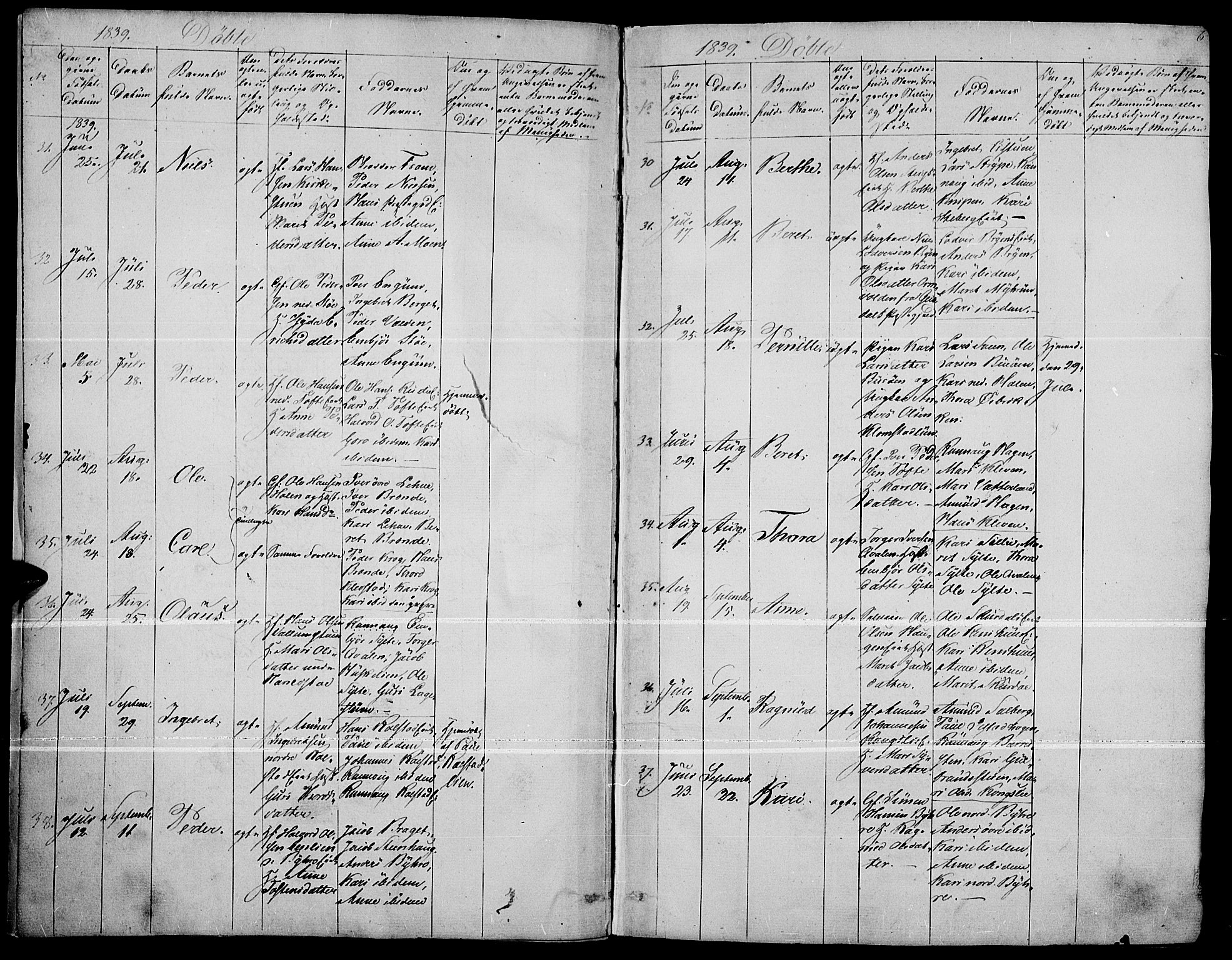 Fron prestekontor, SAH/PREST-078/H/Ha/Haa/L0004: Parish register (official) no. 4, 1839-1848, p. 6