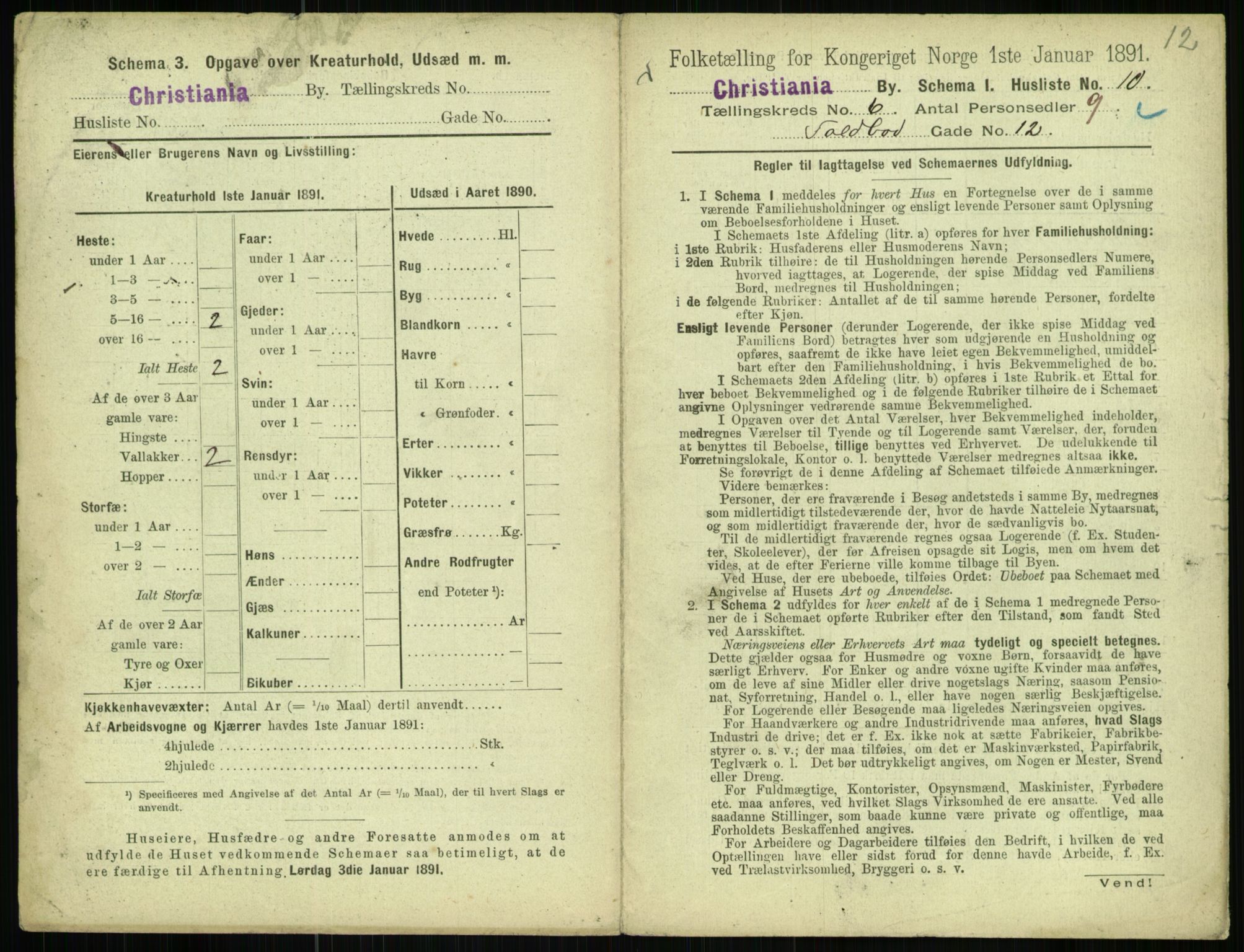 RA, 1891 census for 0301 Kristiania, 1891, p. 2530