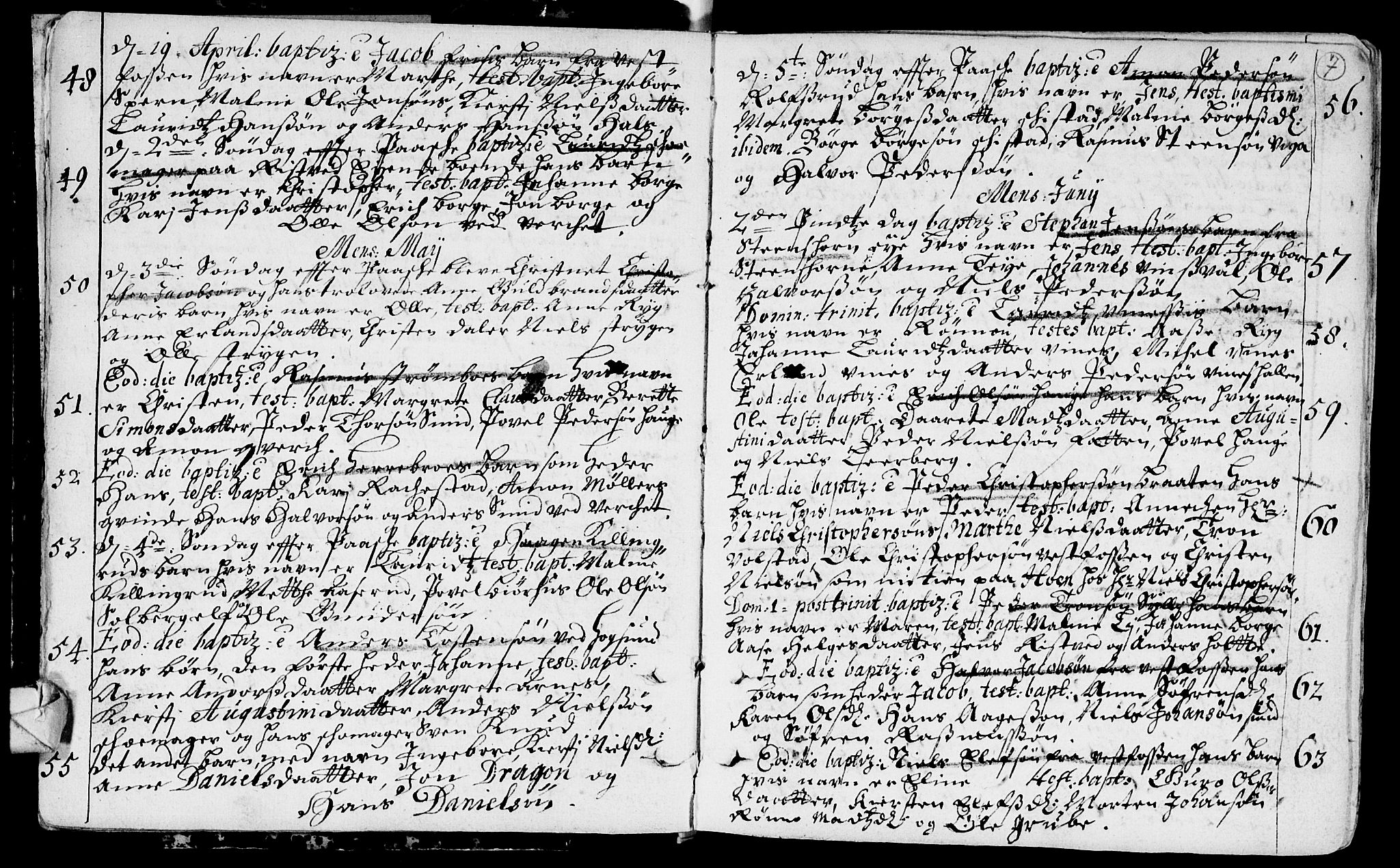 Eiker kirkebøker, AV/SAKO-A-4/F/Fa/L0002: Parish register (official) no. I 2, 1705-1724, p. 7