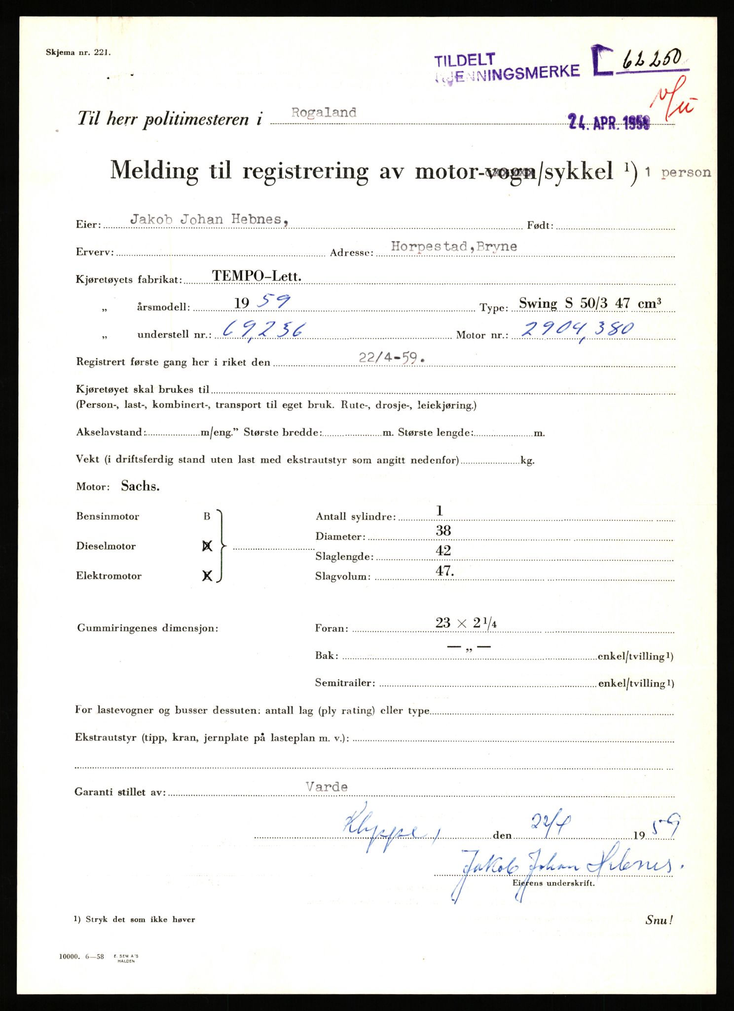 Stavanger trafikkstasjon, SAST/A-101942/0/F/L0062: L-62000 - L-62699, 1930-1971, p. 851