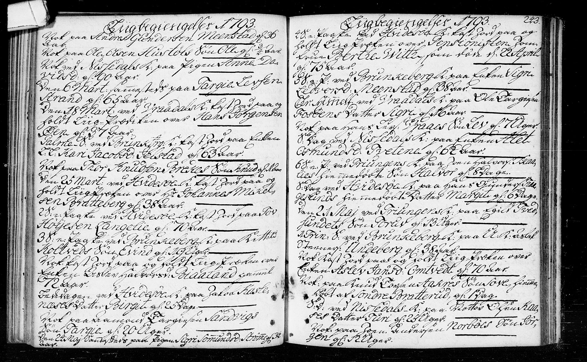Kviteseid kirkebøker, SAKO/A-276/F/Fa/L0003: Parish register (official) no. I 3, 1787-1799, p. 243