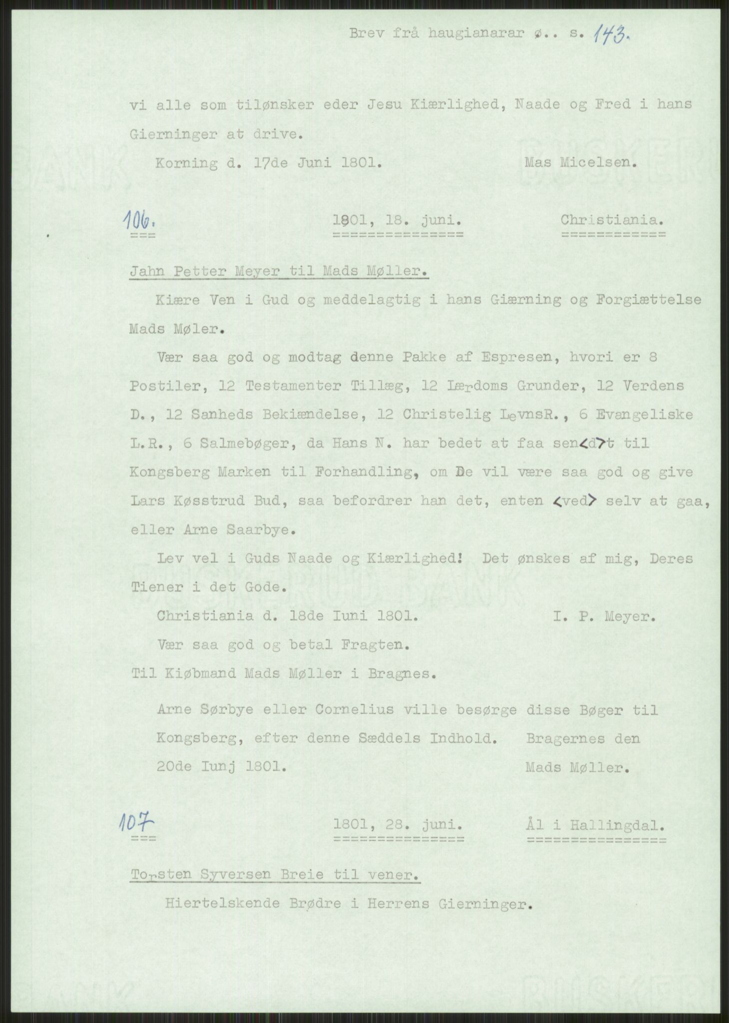 Samlinger til kildeutgivelse, Haugianerbrev, AV/RA-EA-6834/F/L0001: Haugianerbrev I: 1760-1804, 1760-1804, p. 143