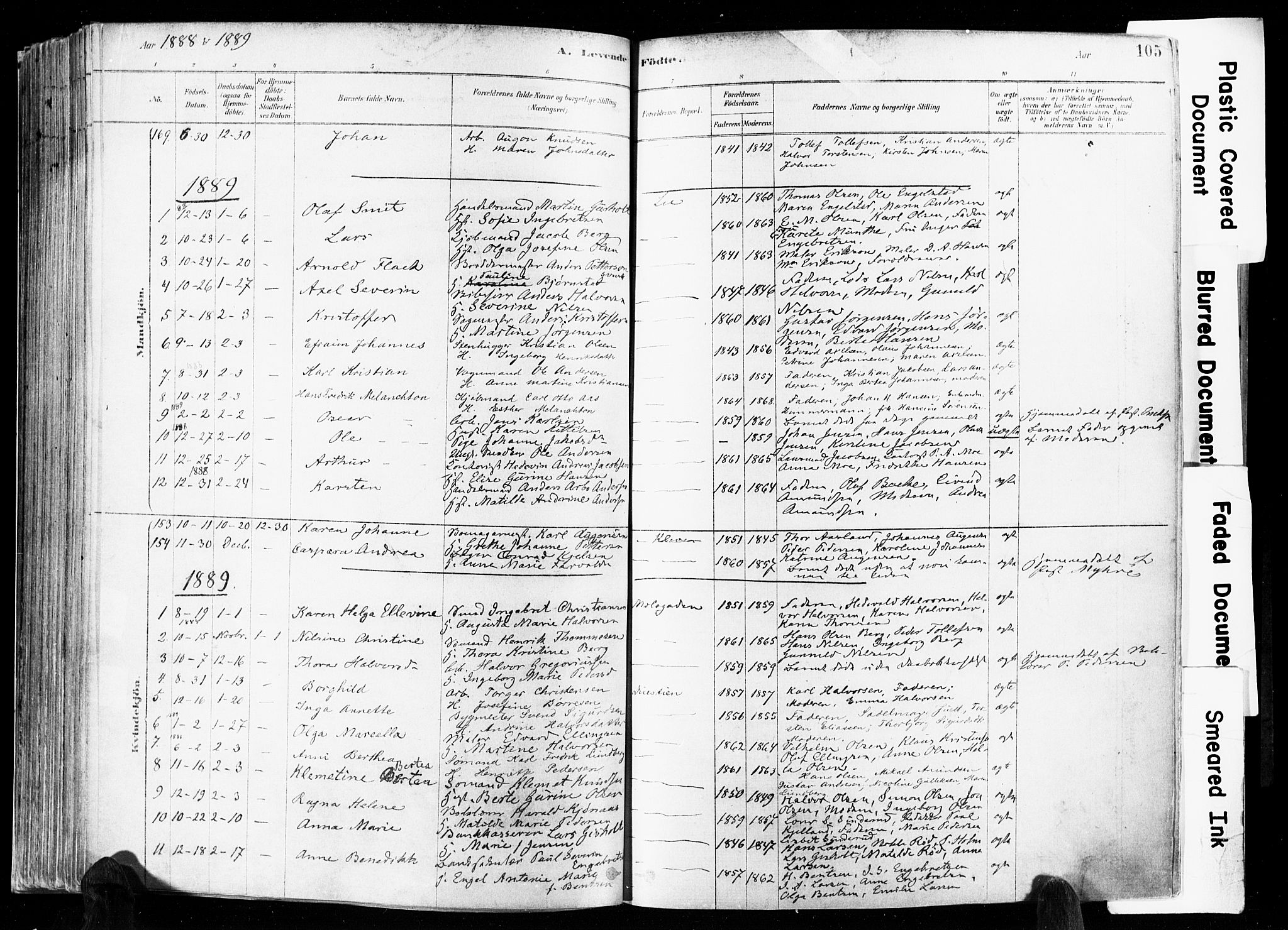 Skien kirkebøker, SAKO/A-302/F/Fa/L0009: Parish register (official) no. 9, 1878-1890, p. 105