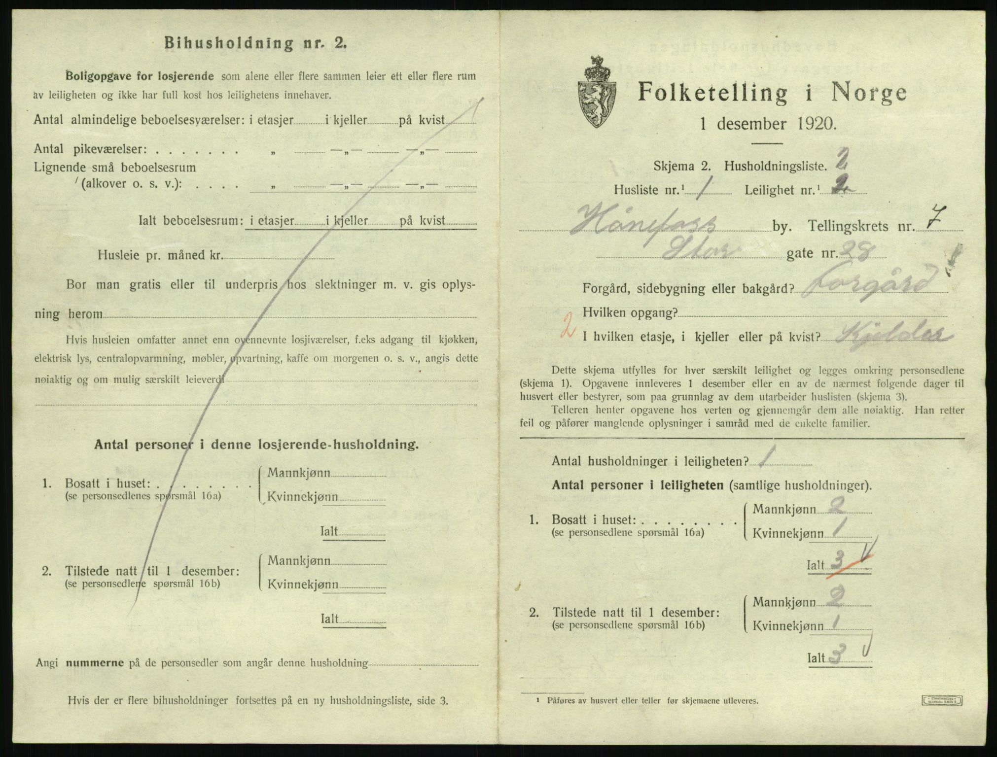 SAKO, 1920 census for Hønefoss, 1920, p. 2116