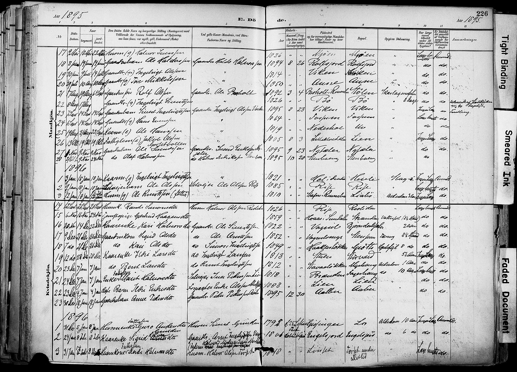 Ministerialprotokoller, klokkerbøker og fødselsregistre - Sør-Trøndelag, SAT/A-1456/678/L0902: Parish register (official) no. 678A11, 1895-1911, p. 226
