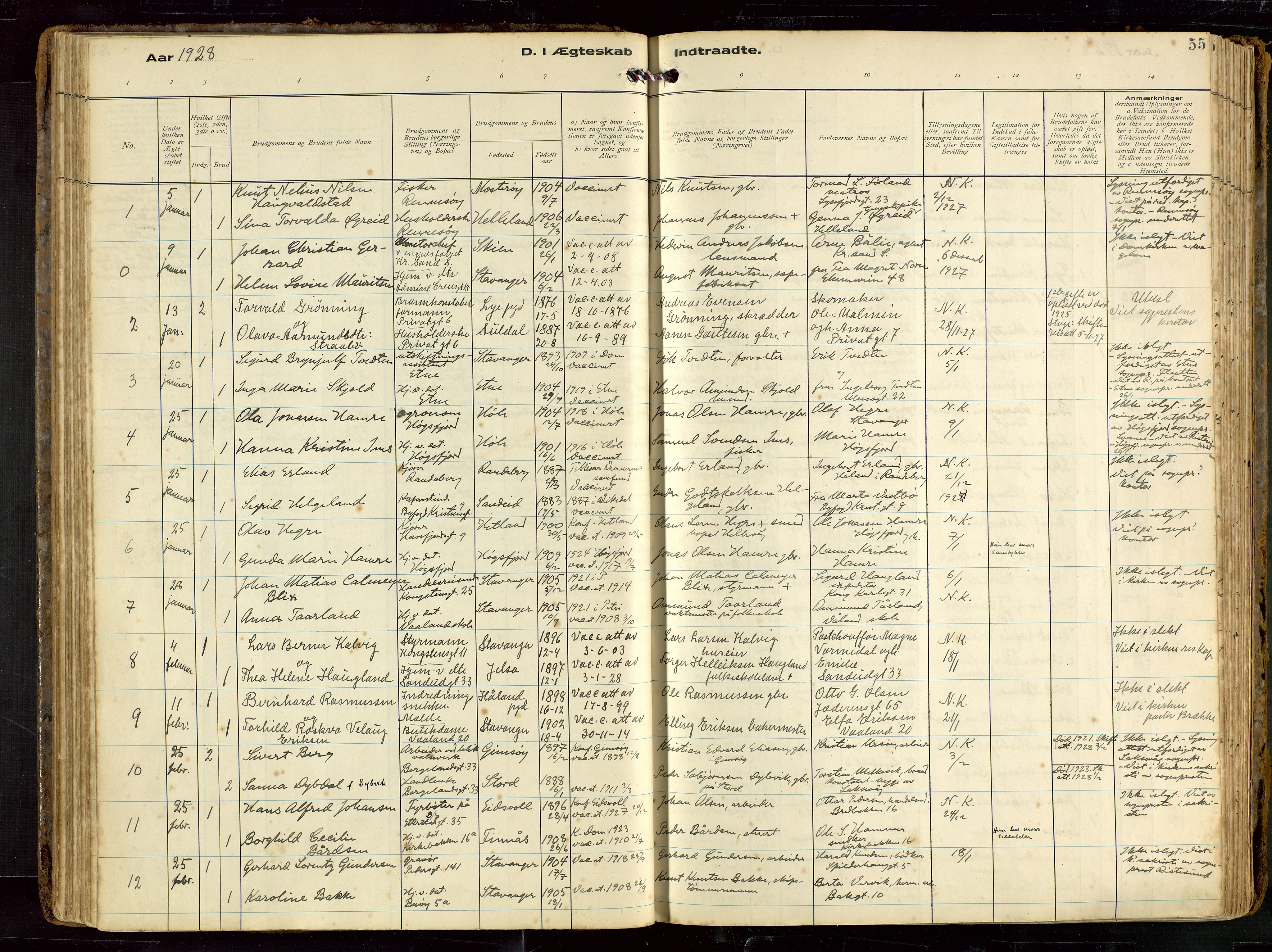 St. Petri sokneprestkontor, SAST/A-101813/002/D/L0002: Parish register (official) no. A 27, 1921-1942, p. 55