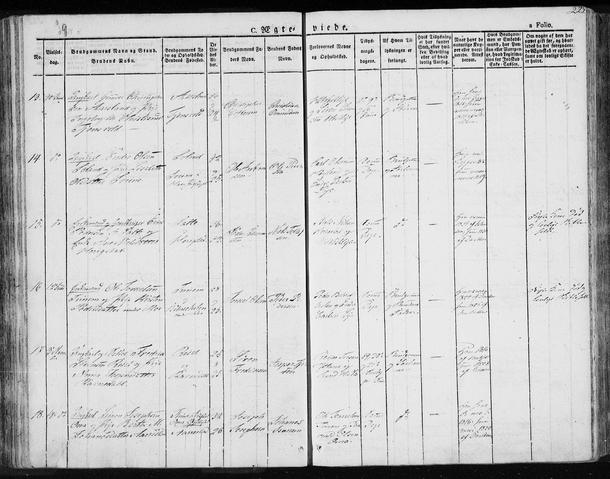 Lye sokneprestkontor, AV/SAST-A-101794/001/30BA/L0004: Parish register (official) no. A 4, 1826-1841, p. 223