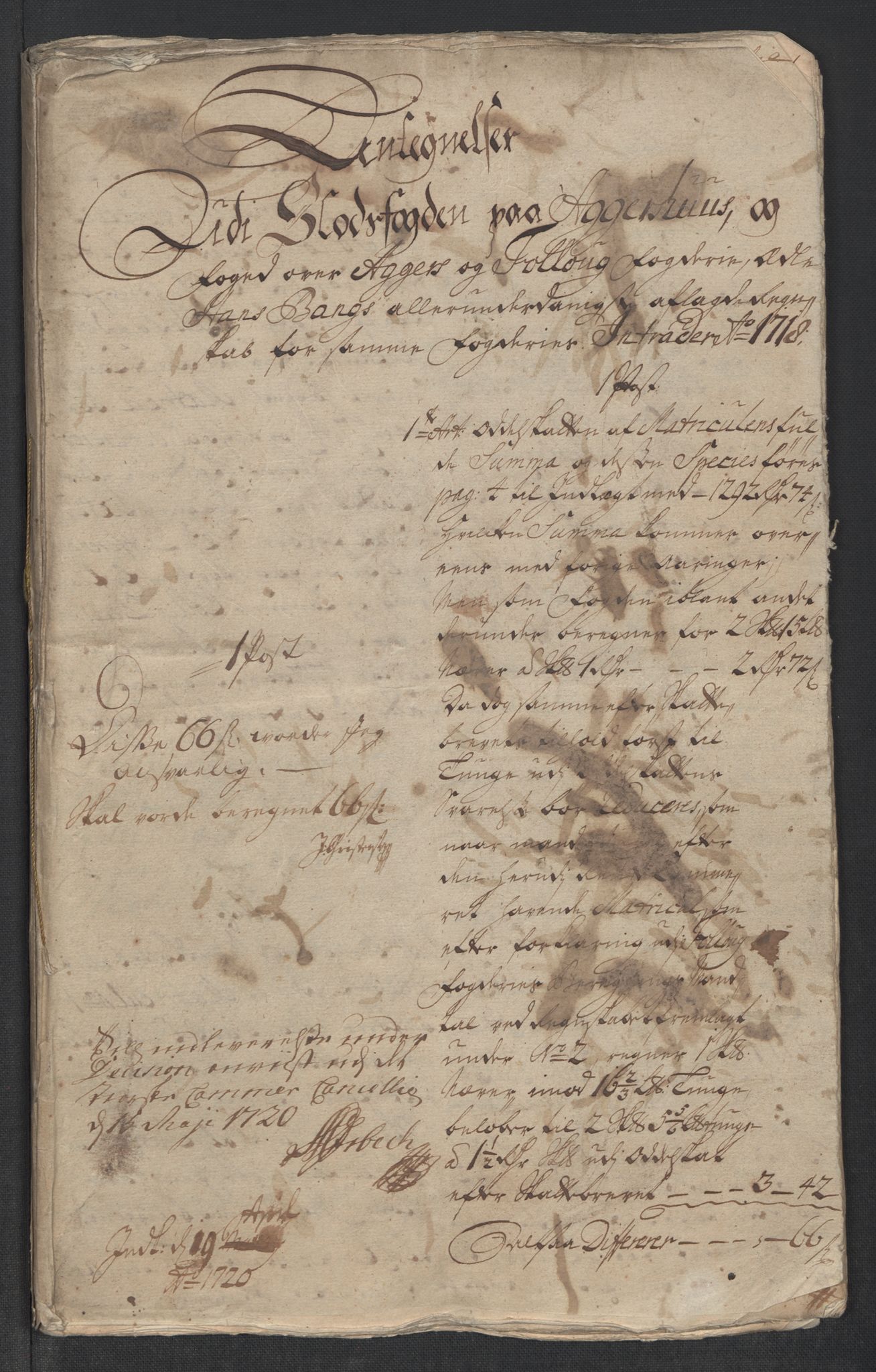 Rentekammeret inntil 1814, Reviderte regnskaper, Fogderegnskap, AV/RA-EA-4092/R10/L0456: Fogderegnskap Aker og Follo, 1718, p. 400