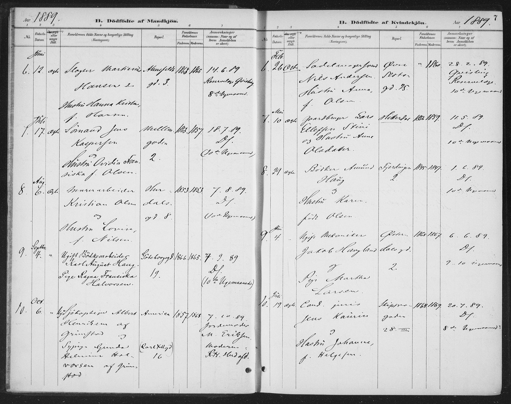 Rikshospitalet prestekontor Kirkebøker, AV/SAO-A-10309b/F/L0010: Parish register (official) no. 10, 1888-1912, p. 7