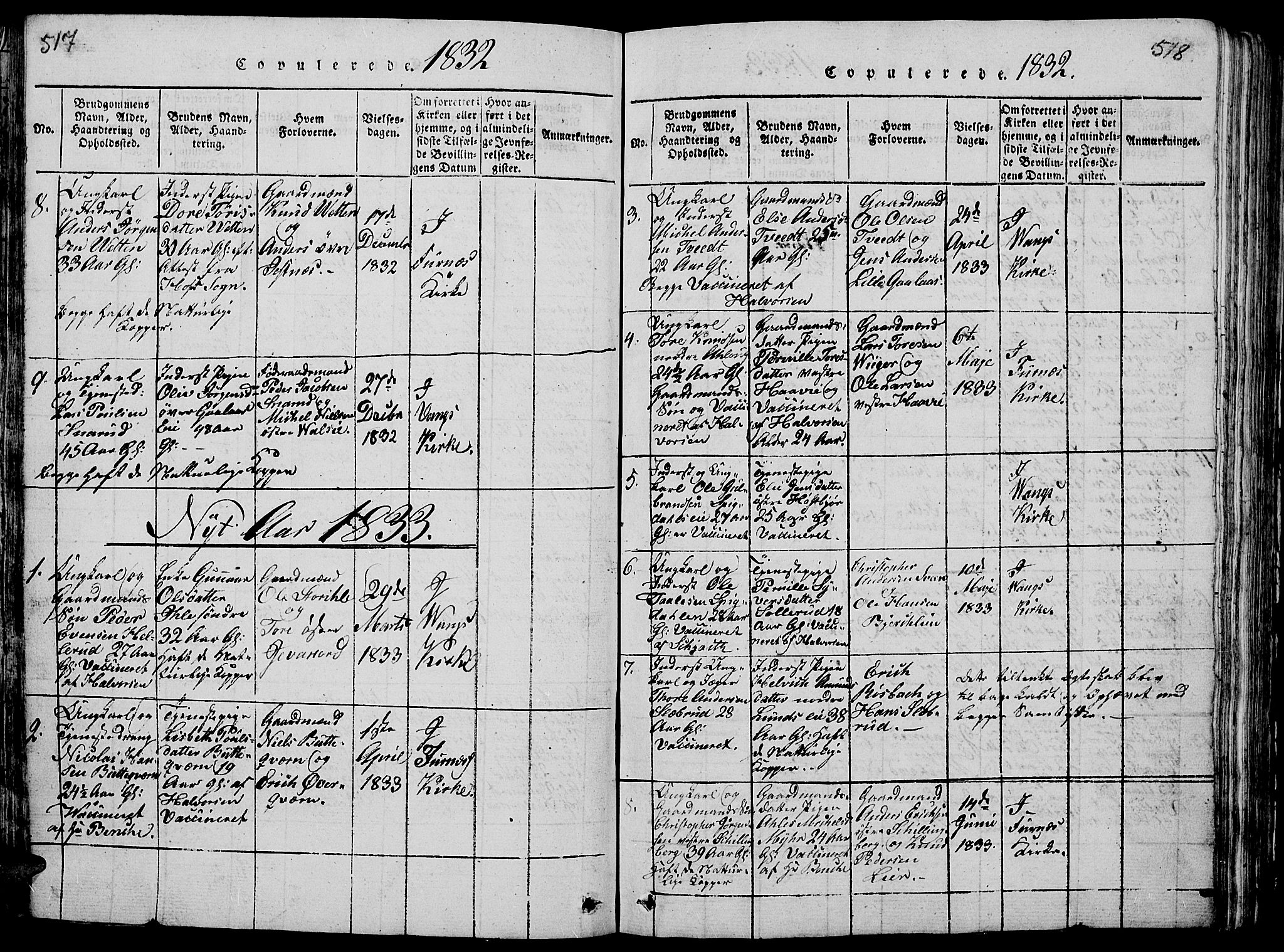 Vang prestekontor, Hedmark, SAH/PREST-008/H/Ha/Hab/L0005: Parish register (copy) no. 5, 1815-1836, p. 517-518
