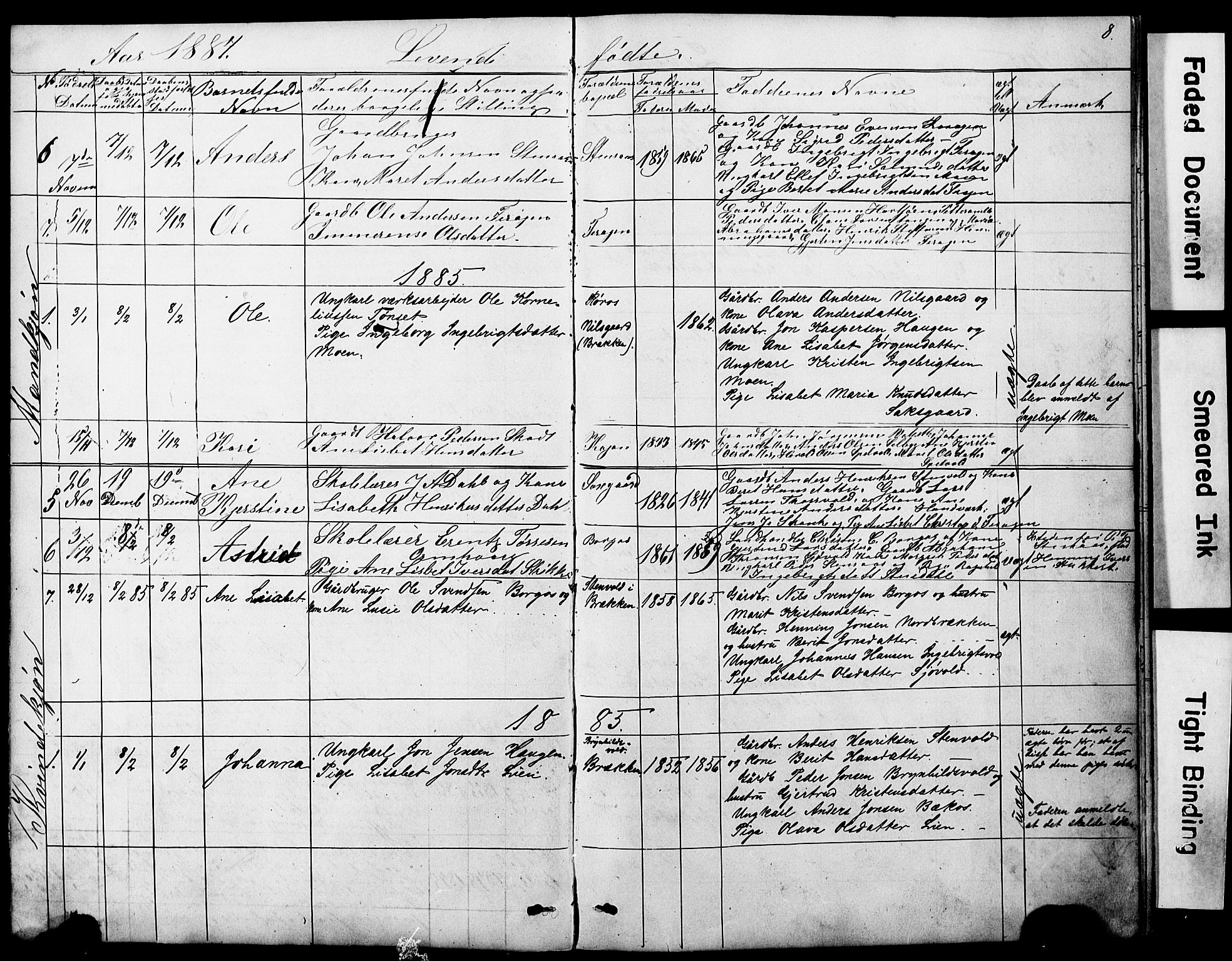 Ministerialprotokoller, klokkerbøker og fødselsregistre - Sør-Trøndelag, AV/SAT-A-1456/683/L0949: Parish register (copy) no. 683C01, 1880-1896, p. 8