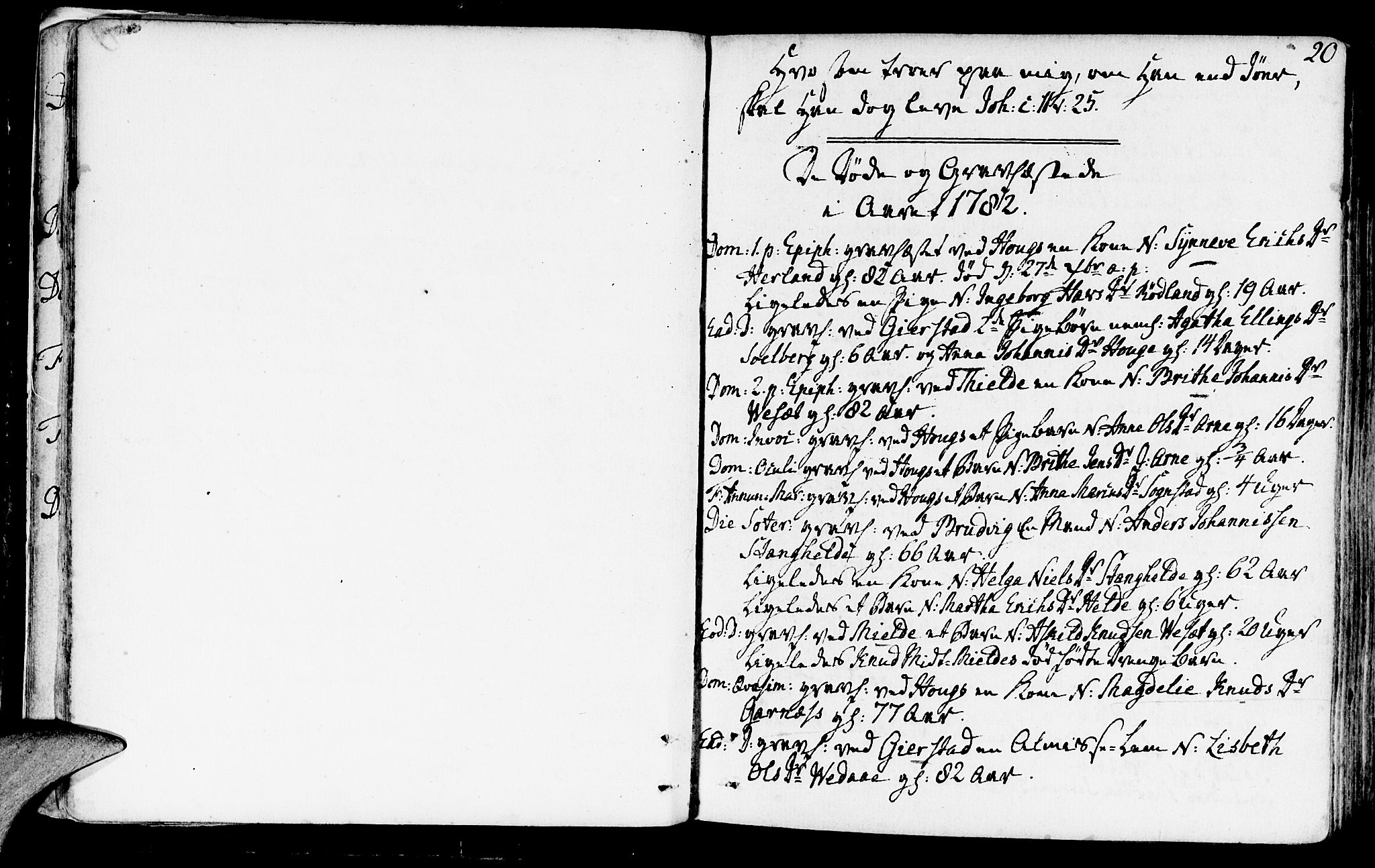 Haus sokneprestembete, SAB/A-75601/H/Haa: Parish register (official) no. A 10, 1782-1796, p. 20