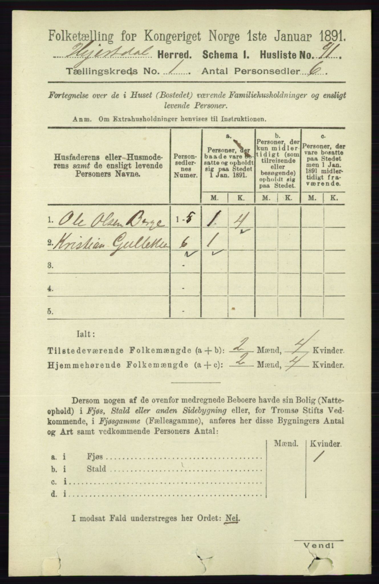 RA, 1891 census for 0827 Hjartdal, 1891, p. 115