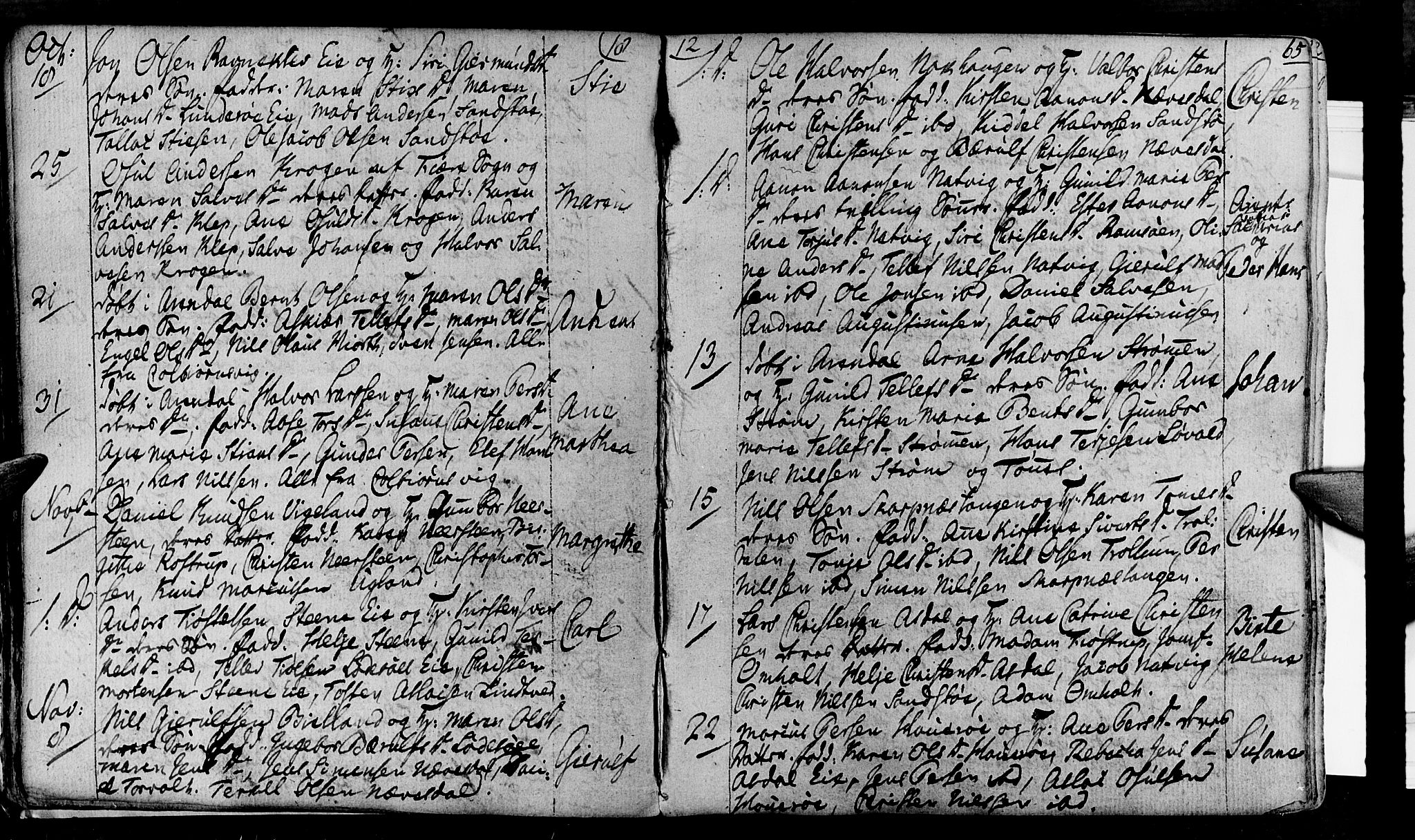 Øyestad sokneprestkontor, AV/SAK-1111-0049/F/Fa/L0011: Parish register (official) no. A 11, 1805-1824, p. 65