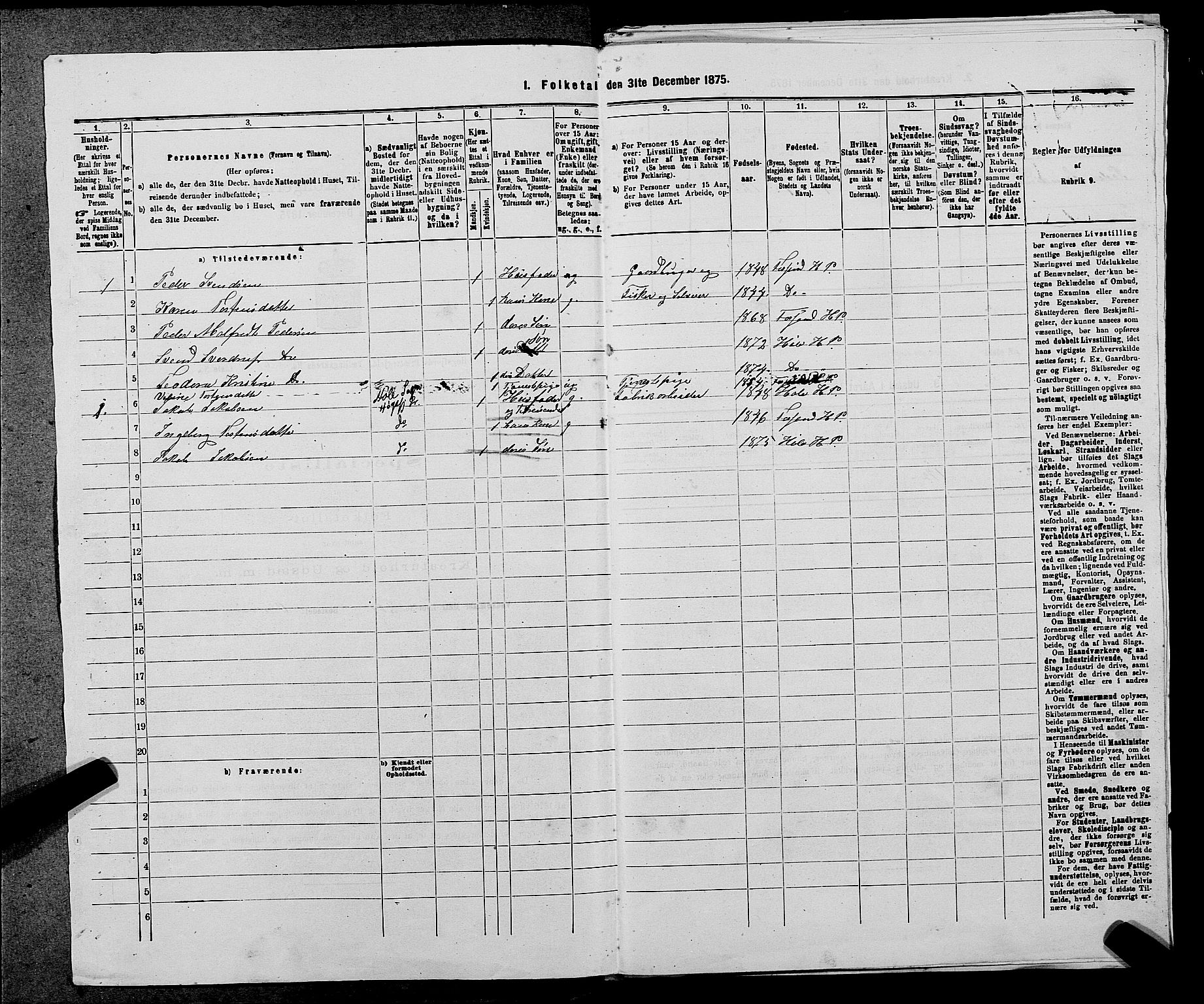 SAST, 1875 census for 1128P Høgsfjord, 1875, p. 723