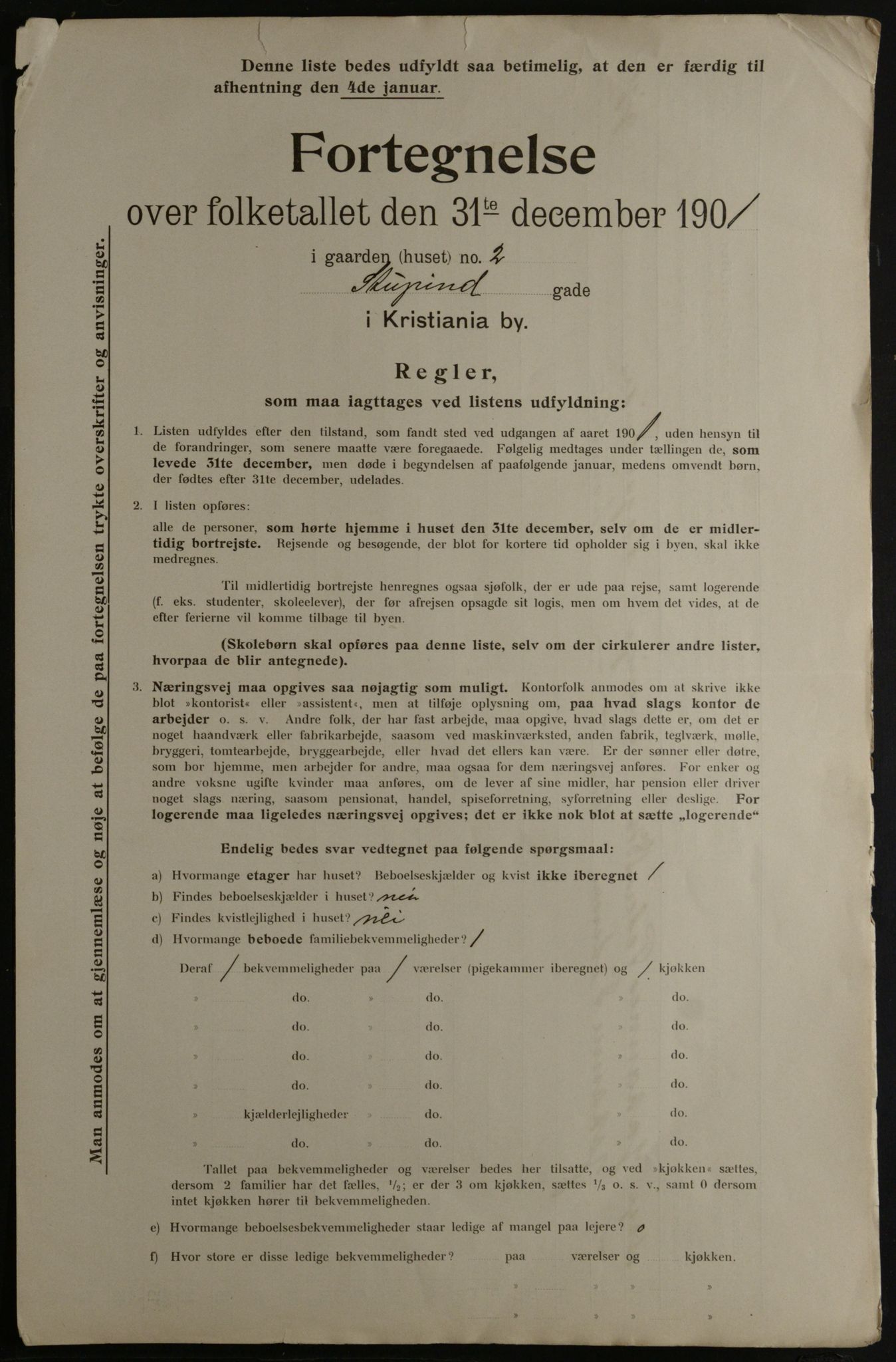 OBA, Municipal Census 1901 for Kristiania, 1901, p. 16115