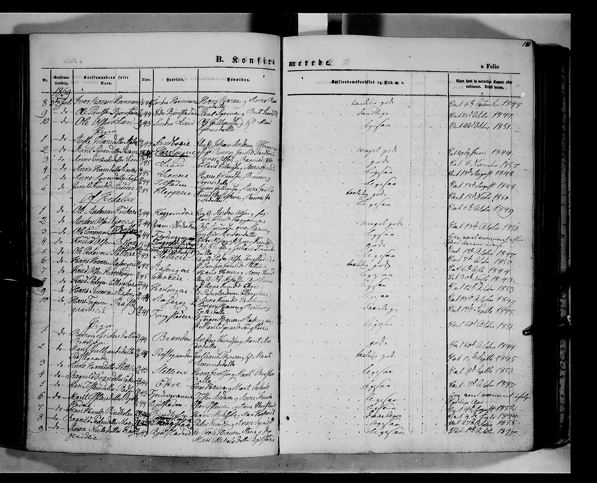 Vågå prestekontor, AV/SAH-PREST-076/H/Ha/Haa/L0006: Parish register (official) no. 6 /1, 1856-1872, p. 180