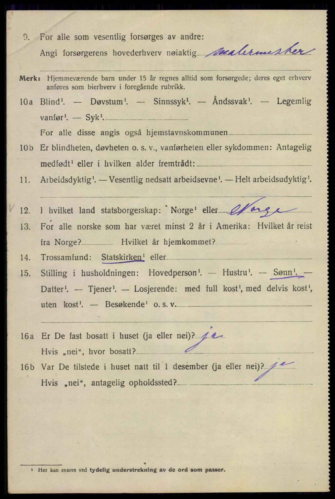 SAO, 1920 census for Kristiania, 1920, p. 581610