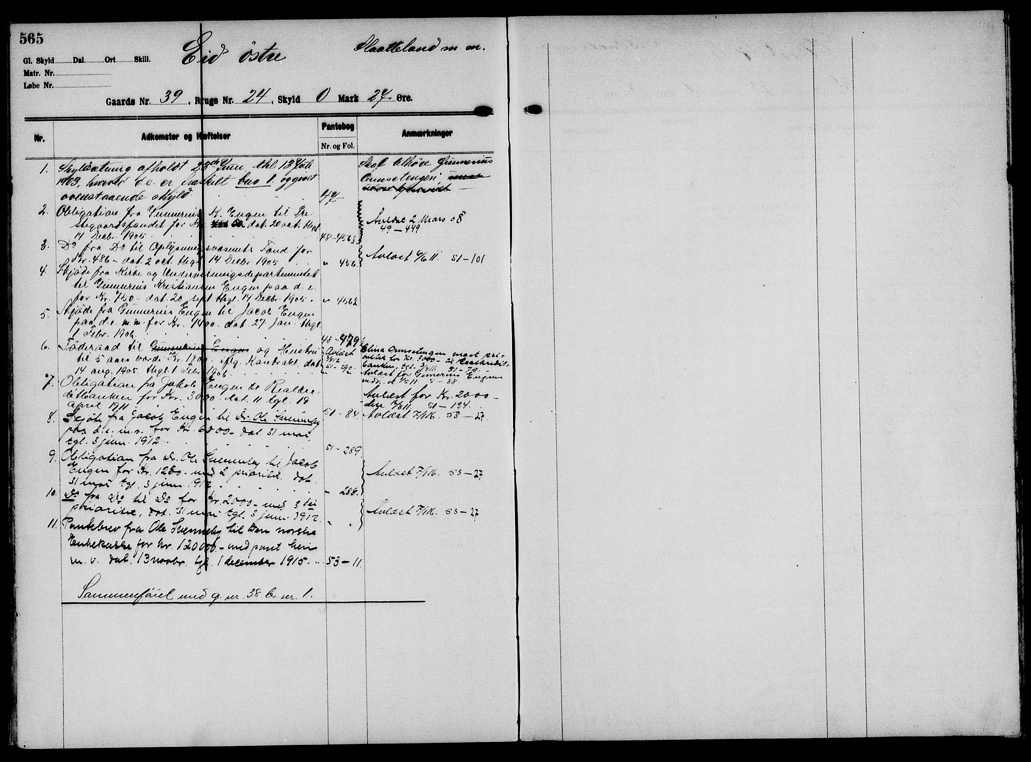 Solør tingrett, AV/SAH-TING-008/H/Ha/Hak/L0002: Mortgage register no. II, 1900-1935, p. 565