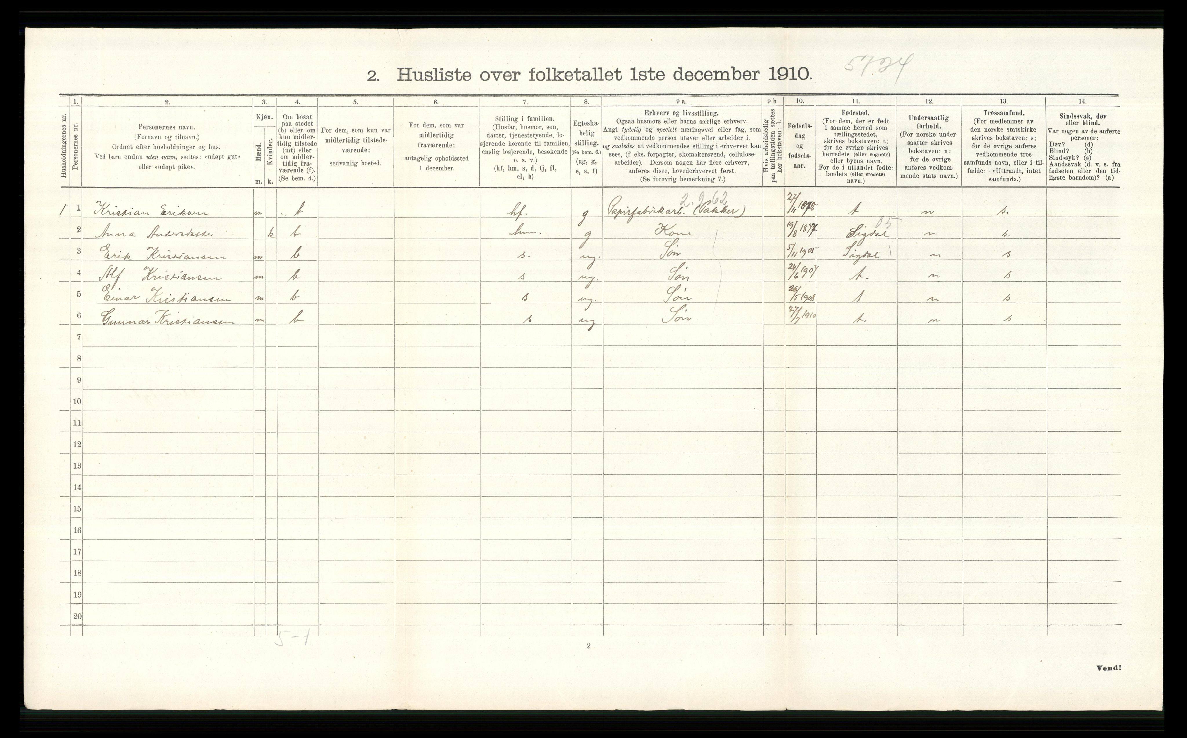 RA, 1910 census for Modum, 1910, p. 1991