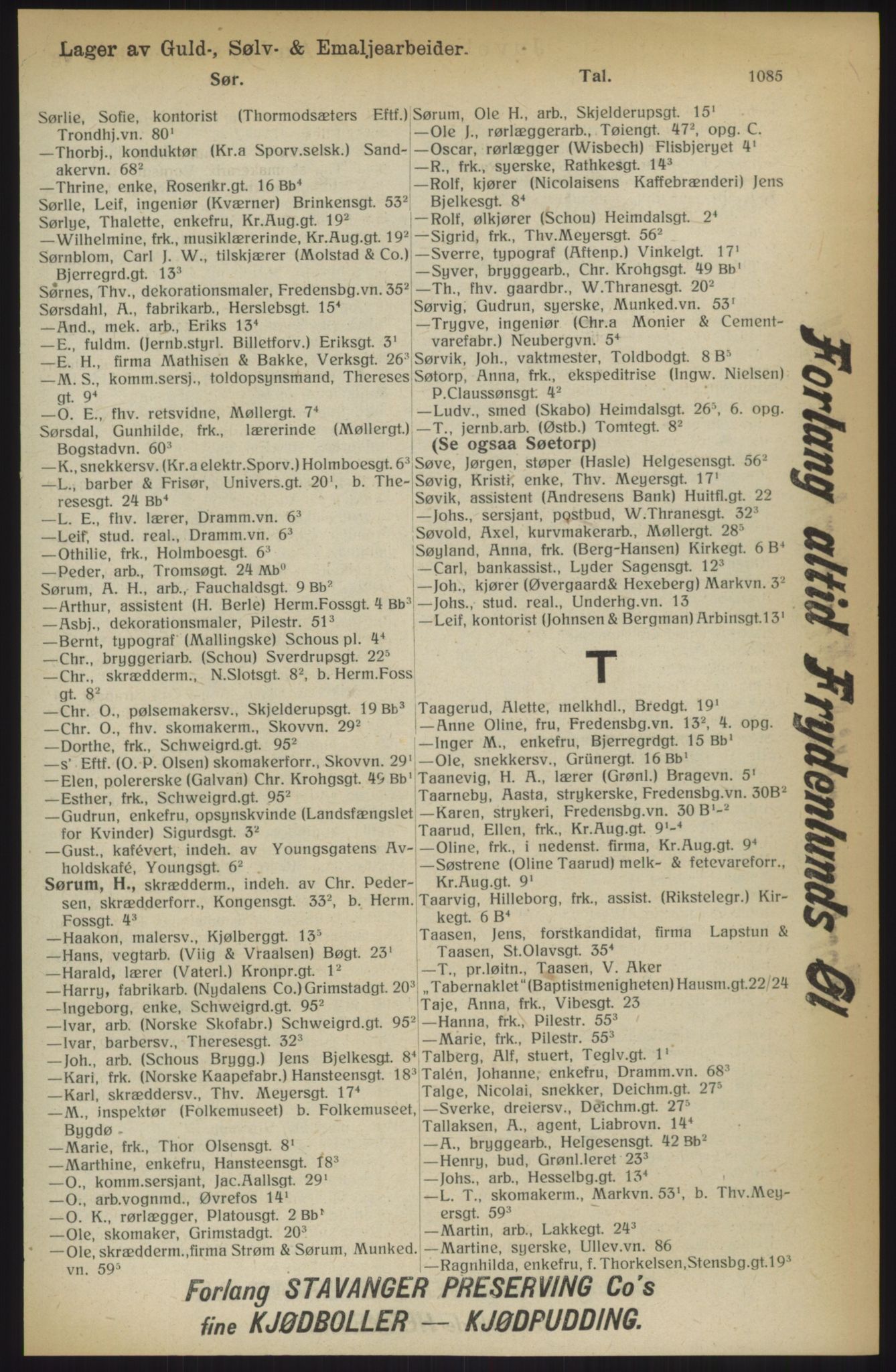 Kristiania/Oslo adressebok, PUBL/-, 1914, p. 1085