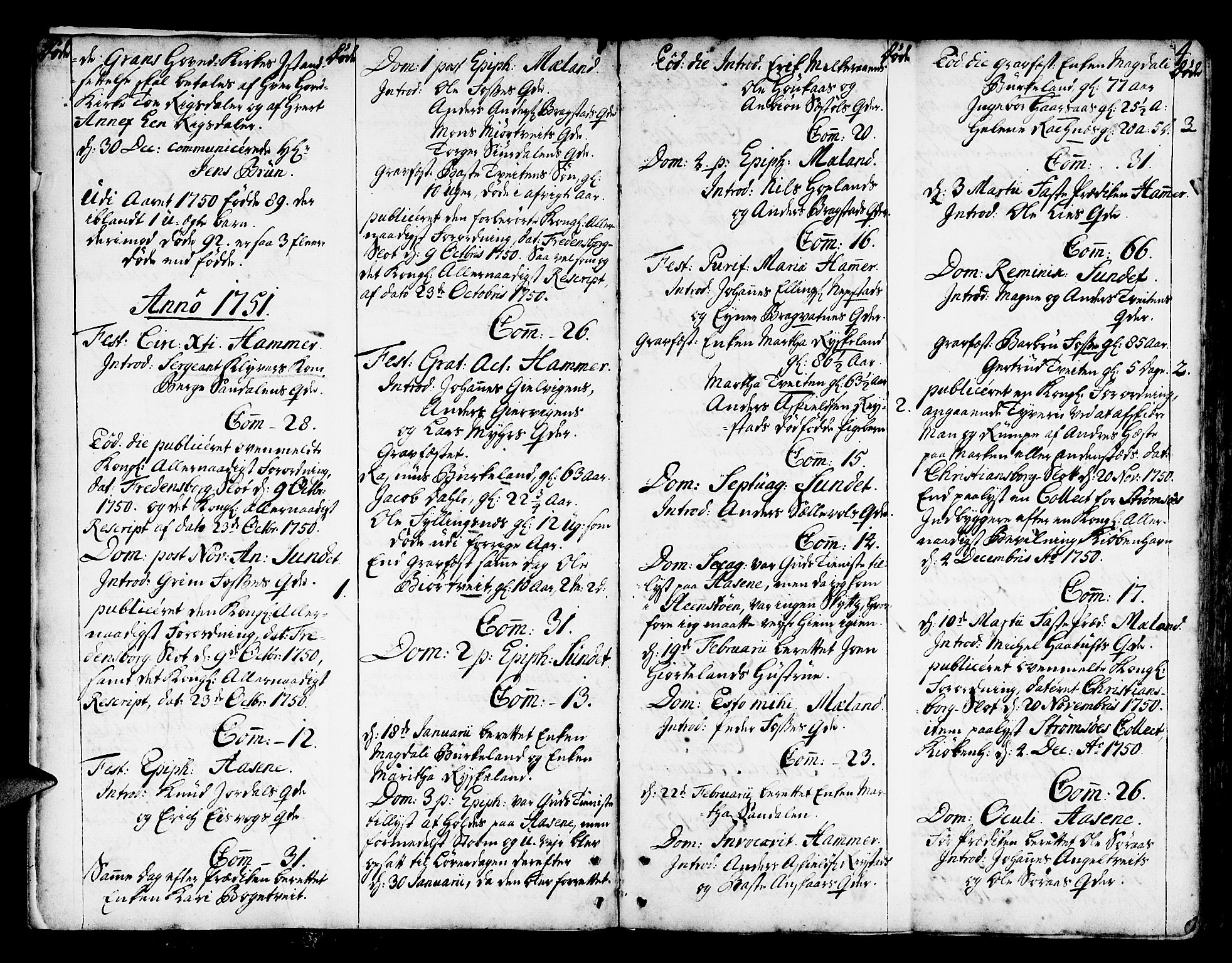 Hamre sokneprestembete, AV/SAB-A-75501/H/Ha/Haa/Haaa/L0006: Parish register (official) no. A 6, 1750-1761, p. 4