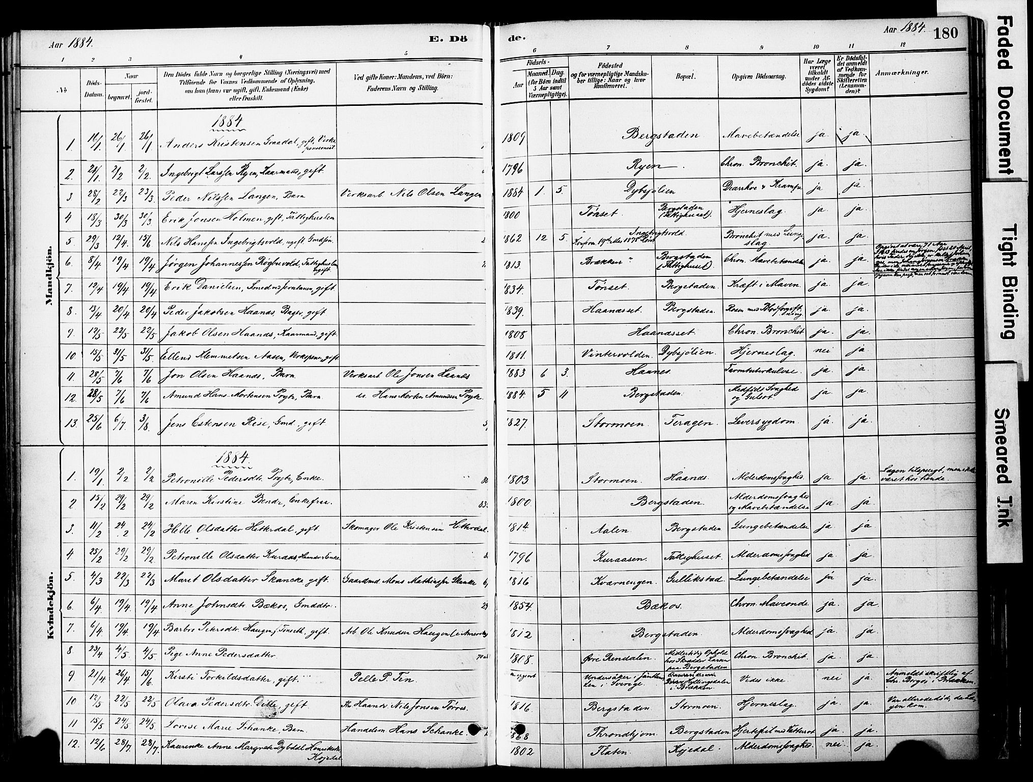 Ministerialprotokoller, klokkerbøker og fødselsregistre - Sør-Trøndelag, SAT/A-1456/681/L0933: Parish register (official) no. 681A11, 1879-1890, p. 180