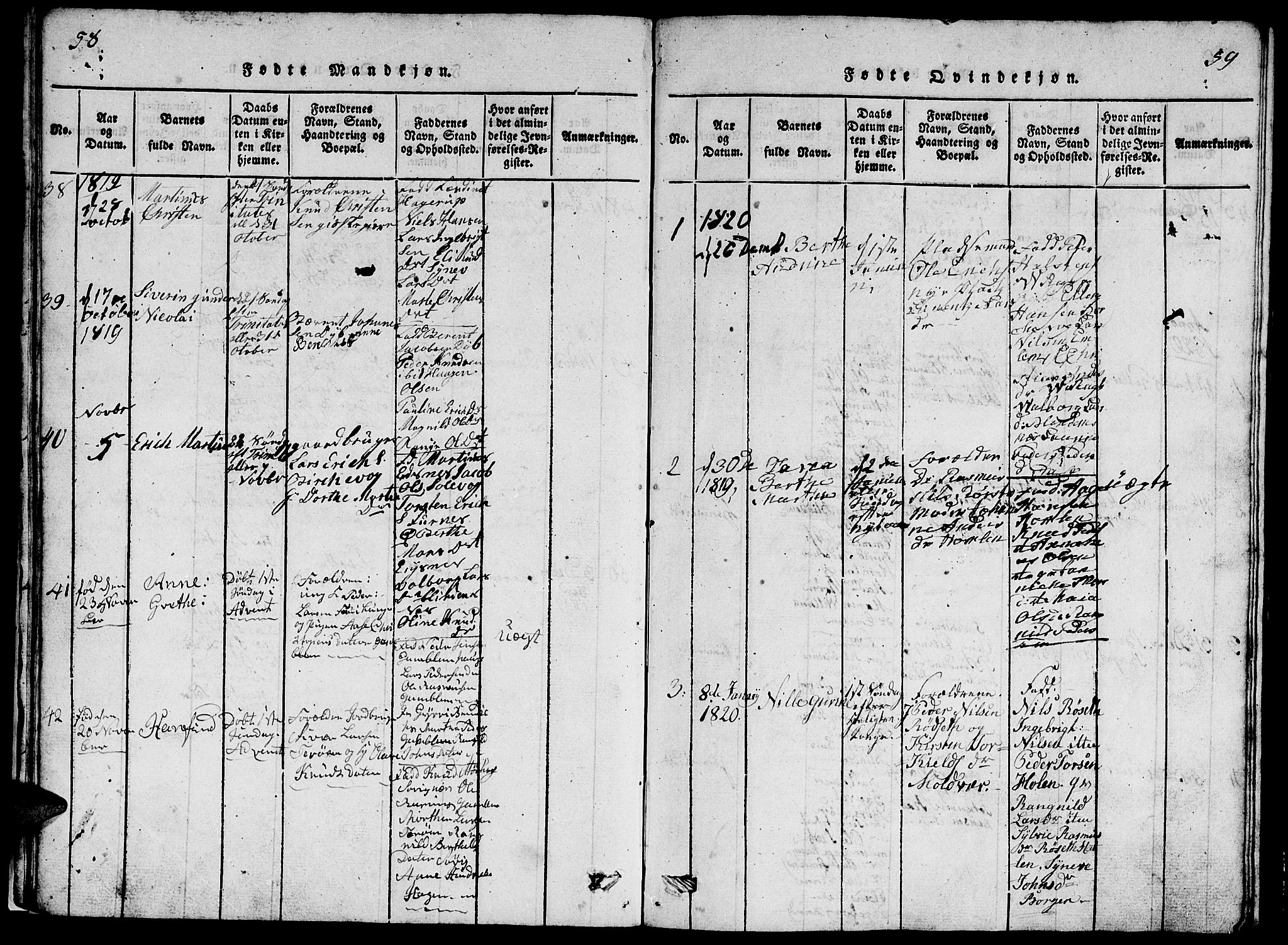 Ministerialprotokoller, klokkerbøker og fødselsregistre - Møre og Romsdal, AV/SAT-A-1454/528/L0423: Parish register (copy) no. 528C04, 1816-1827, p. 58-59